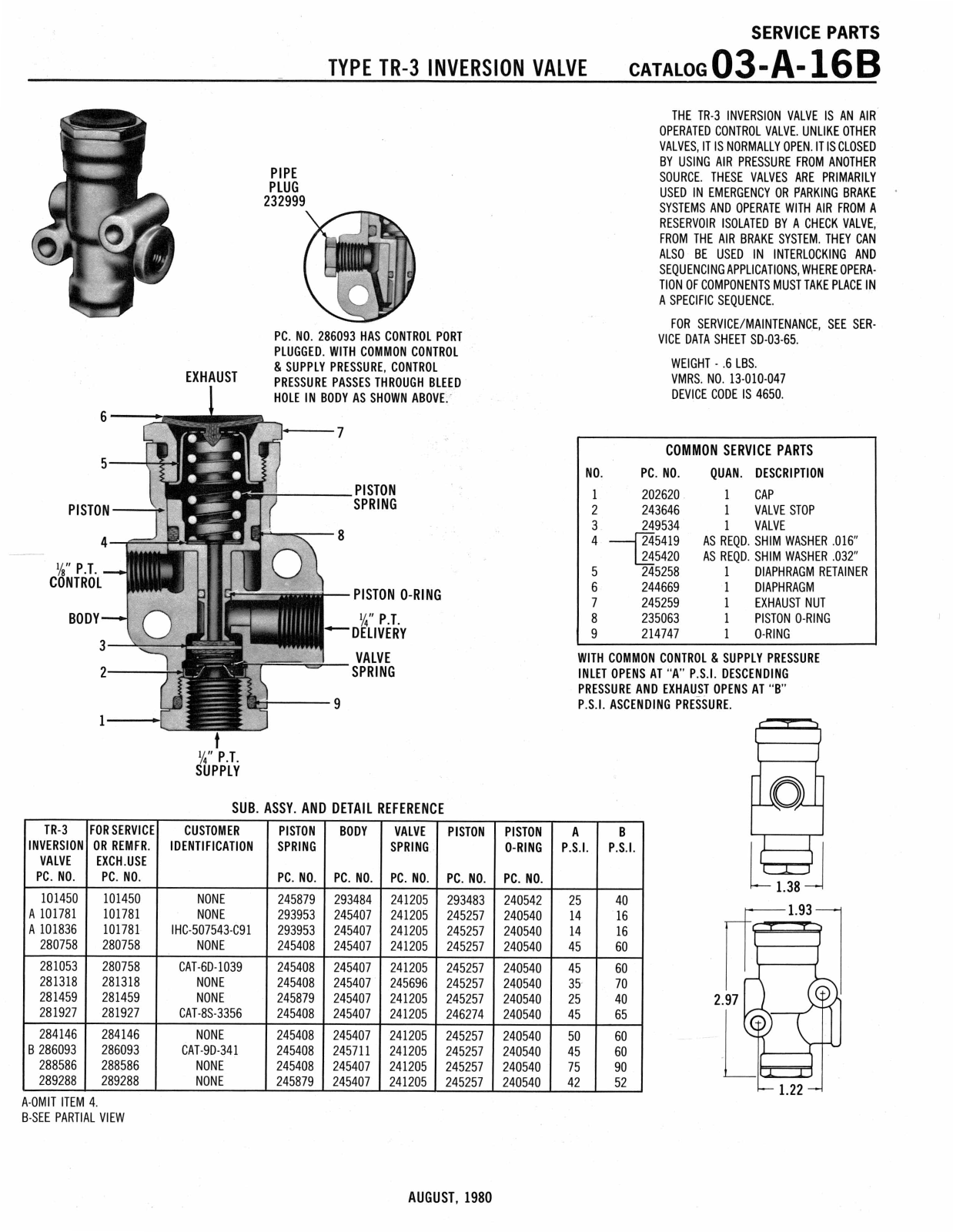 BENDIX 03-A-16B User Manual