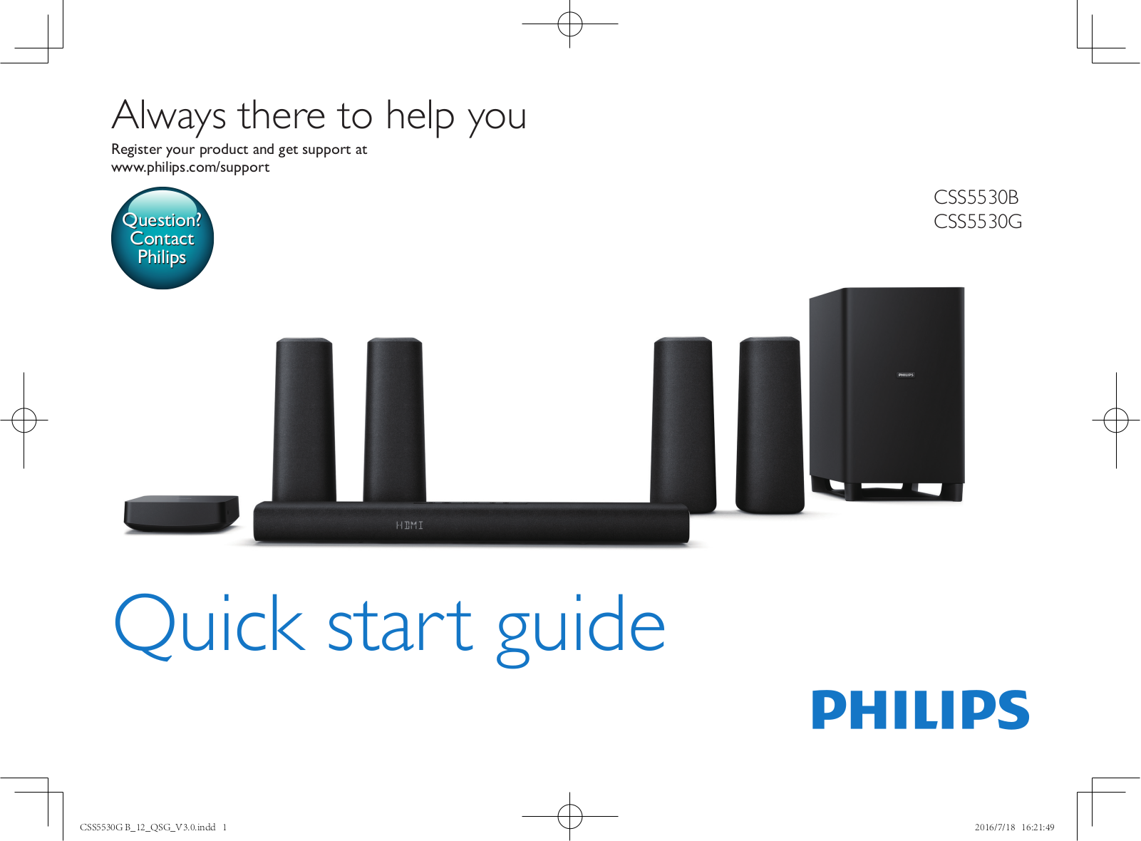 Philips CSS5530B, CSS5530G Getting Started Guide