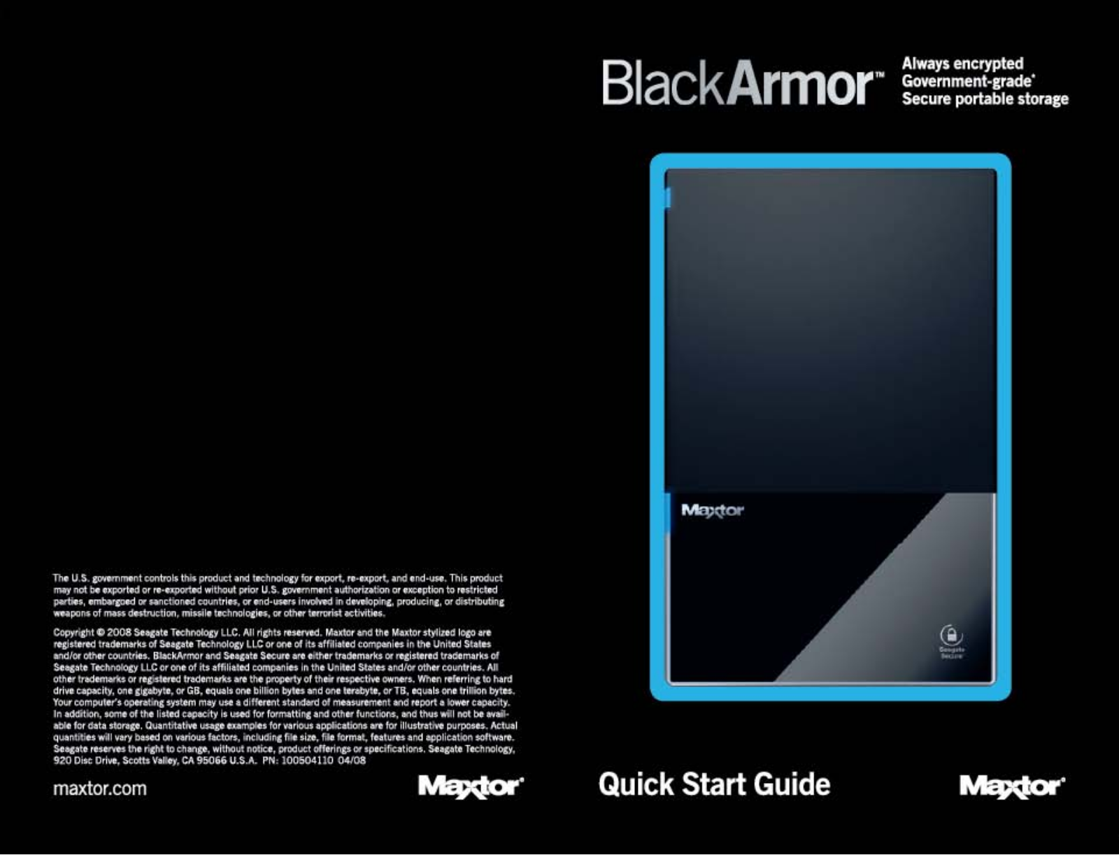 seagate BLACK ARMOR QUICK START