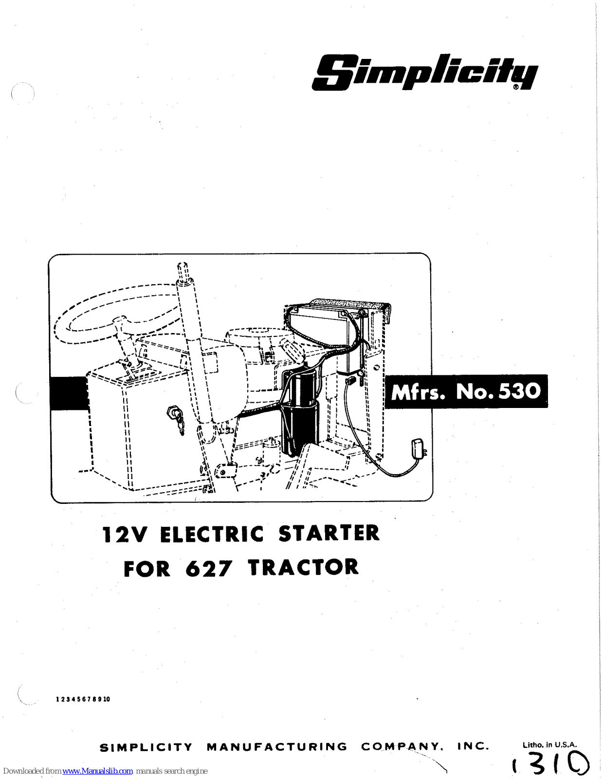 Simplicity TP 200 530, 530 Operator's Manual