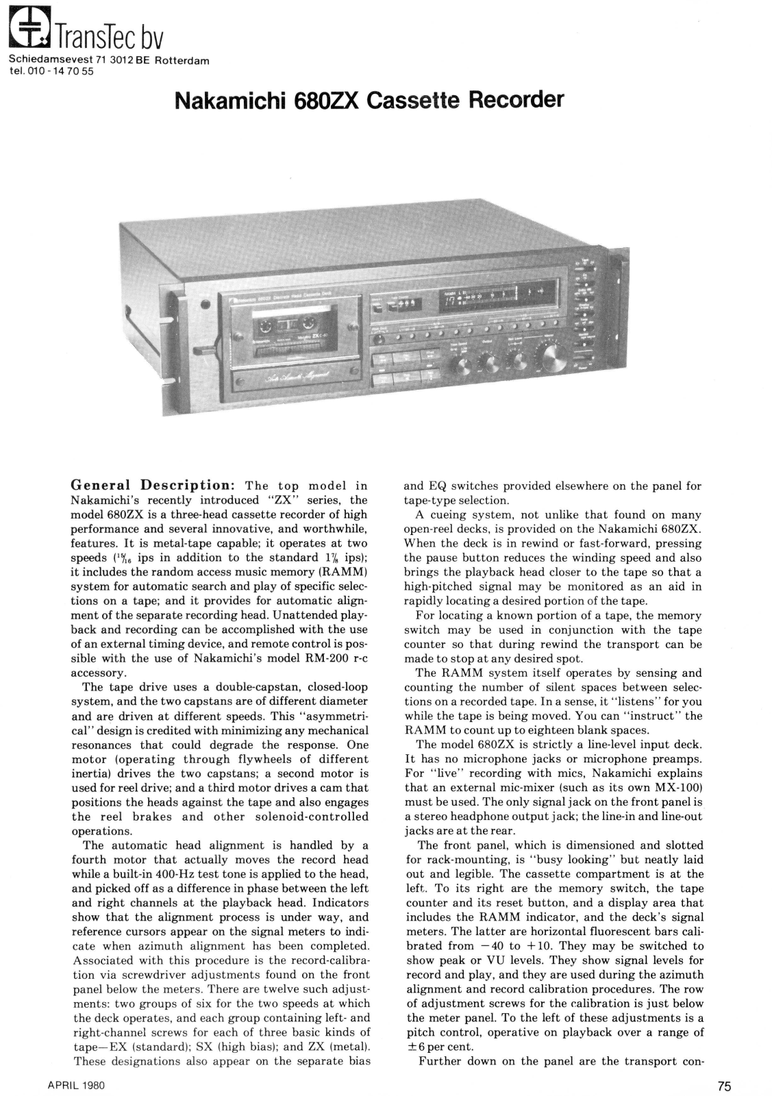 Nakamichi 680-ZX Brochure