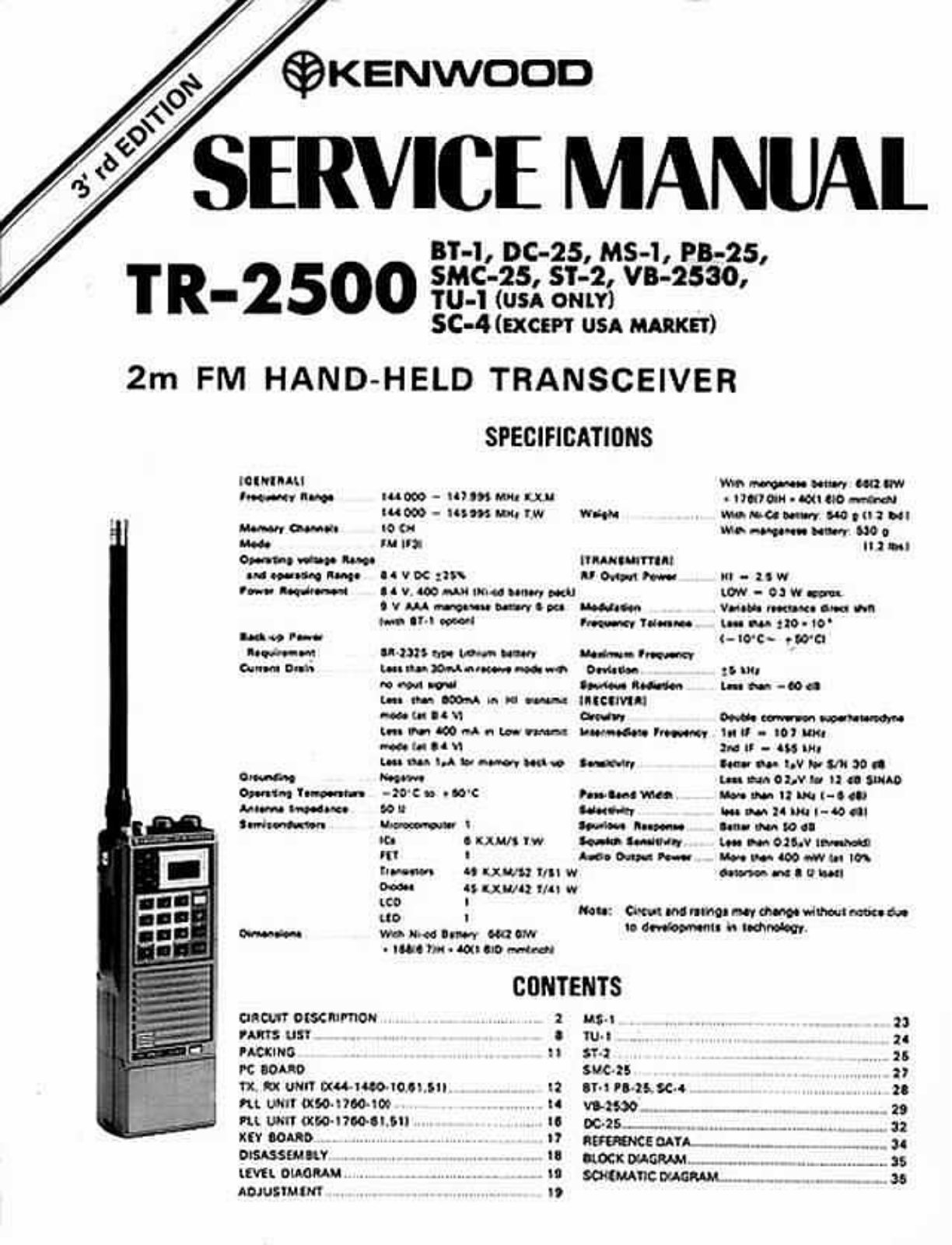 Kenwood TR-2500 Service Manual