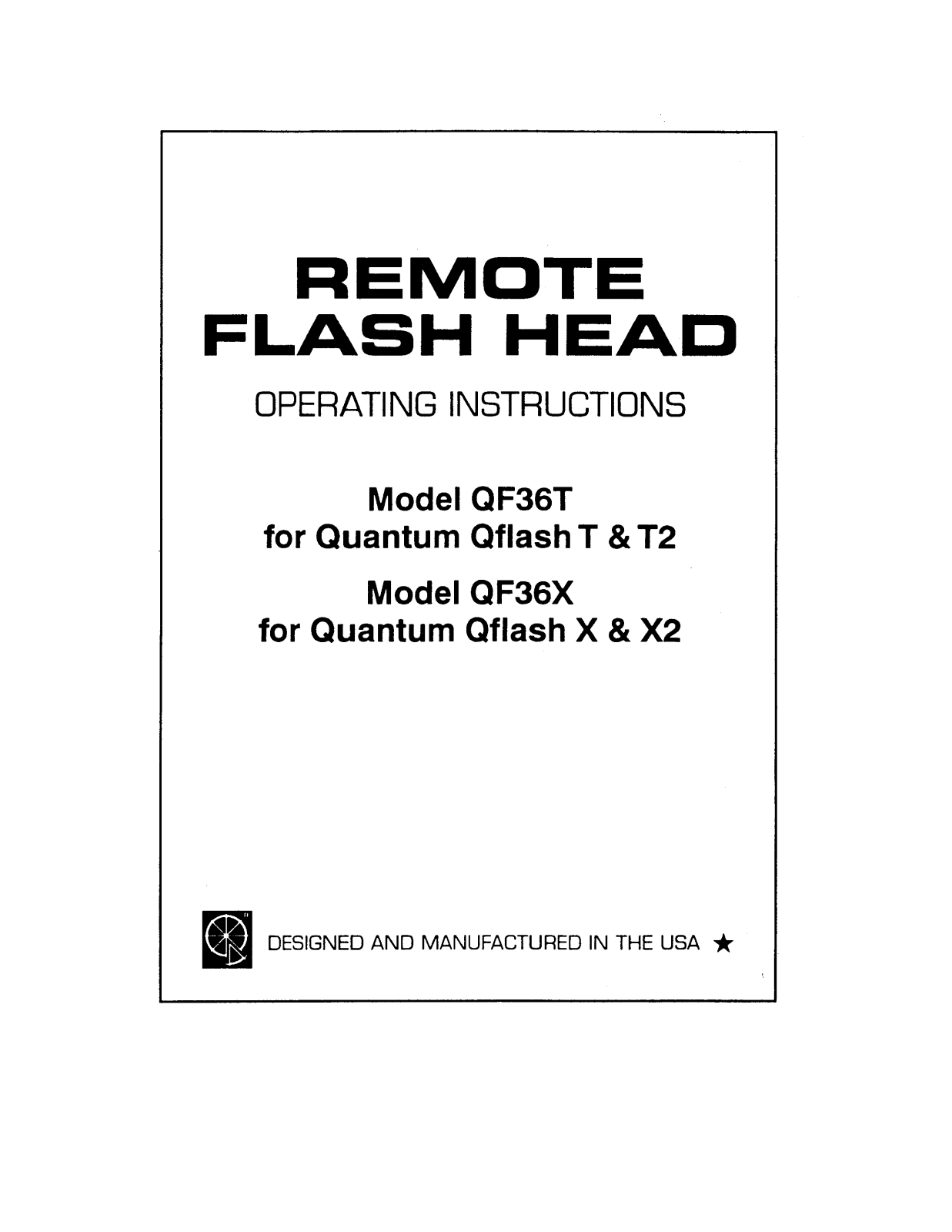 Quantum QF36T, QF36X User Manual