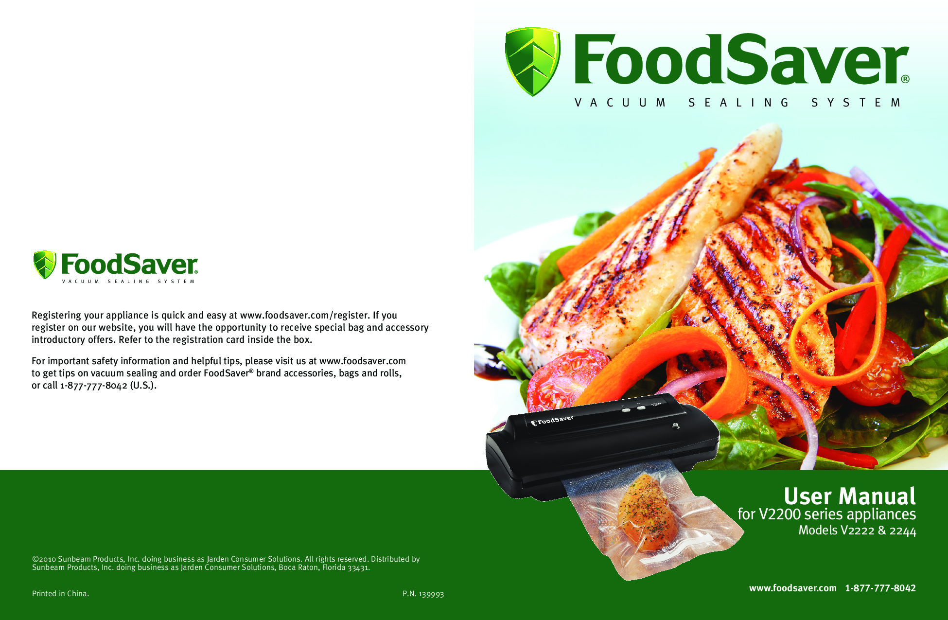 FoodSaver V2244 User Manual