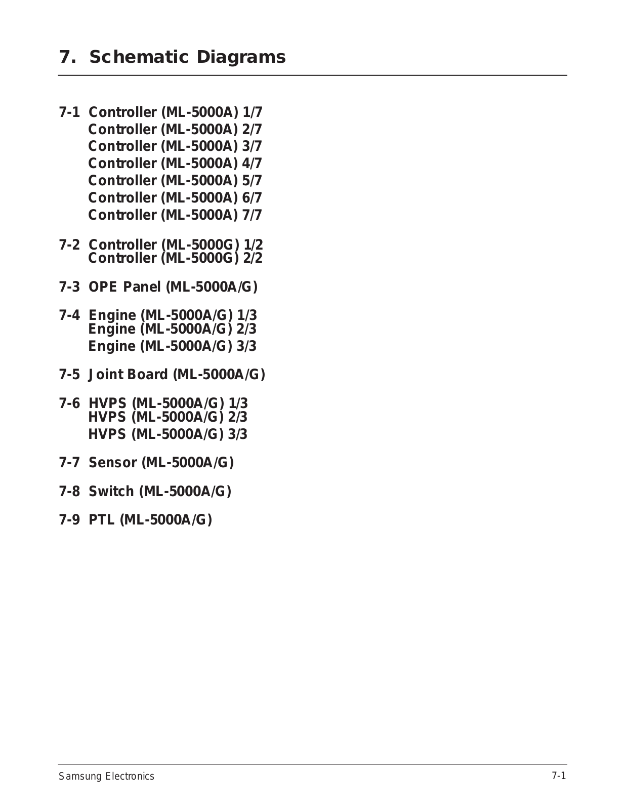 SAMSUNG ML-5000 Service Manual