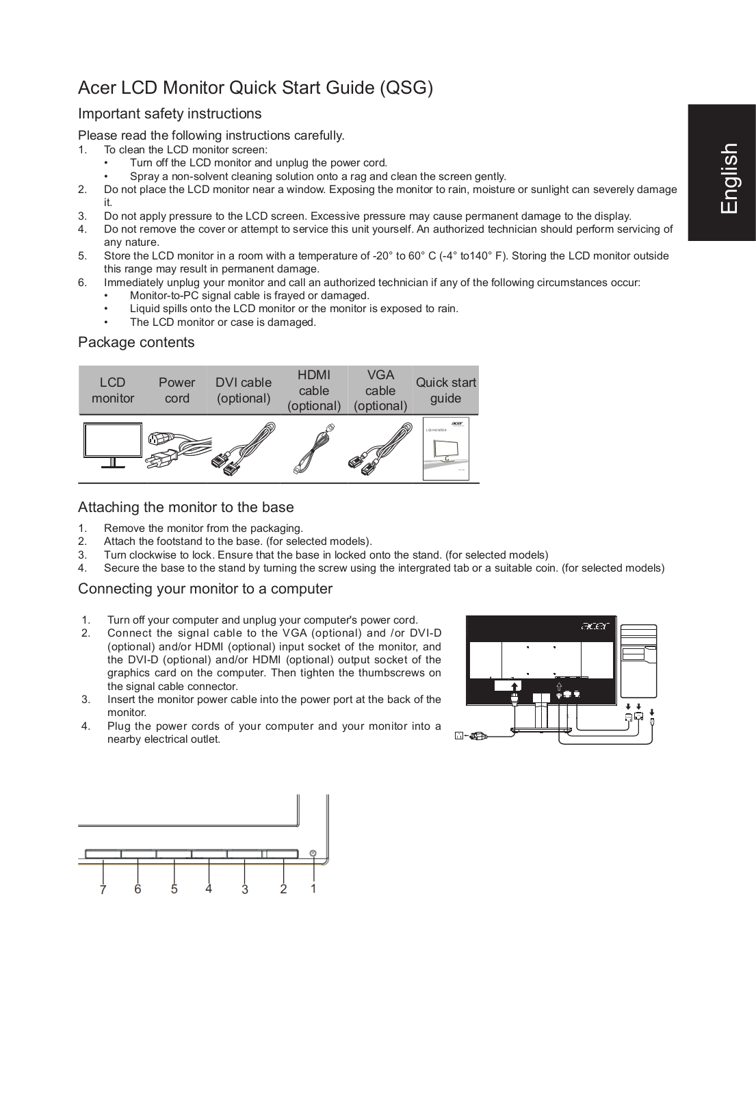 Acer KA271 QUICK START GUIDE