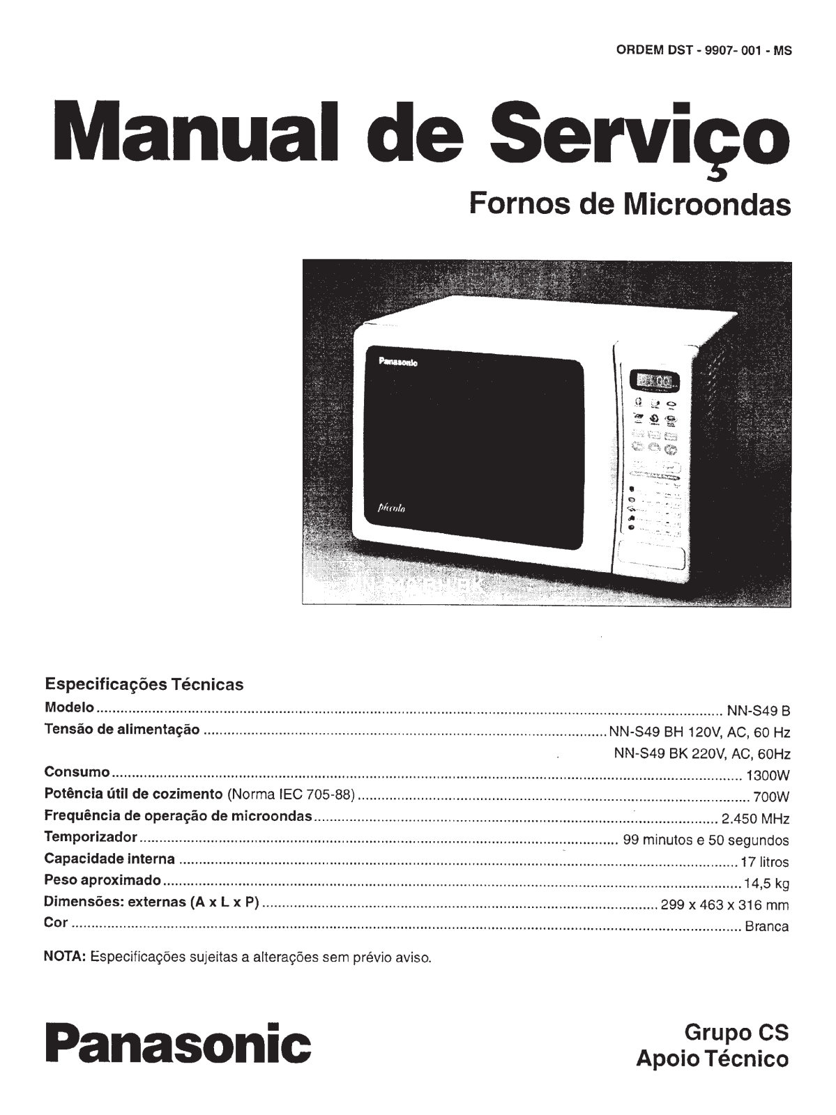 Panasonic NN-S49 Schematic