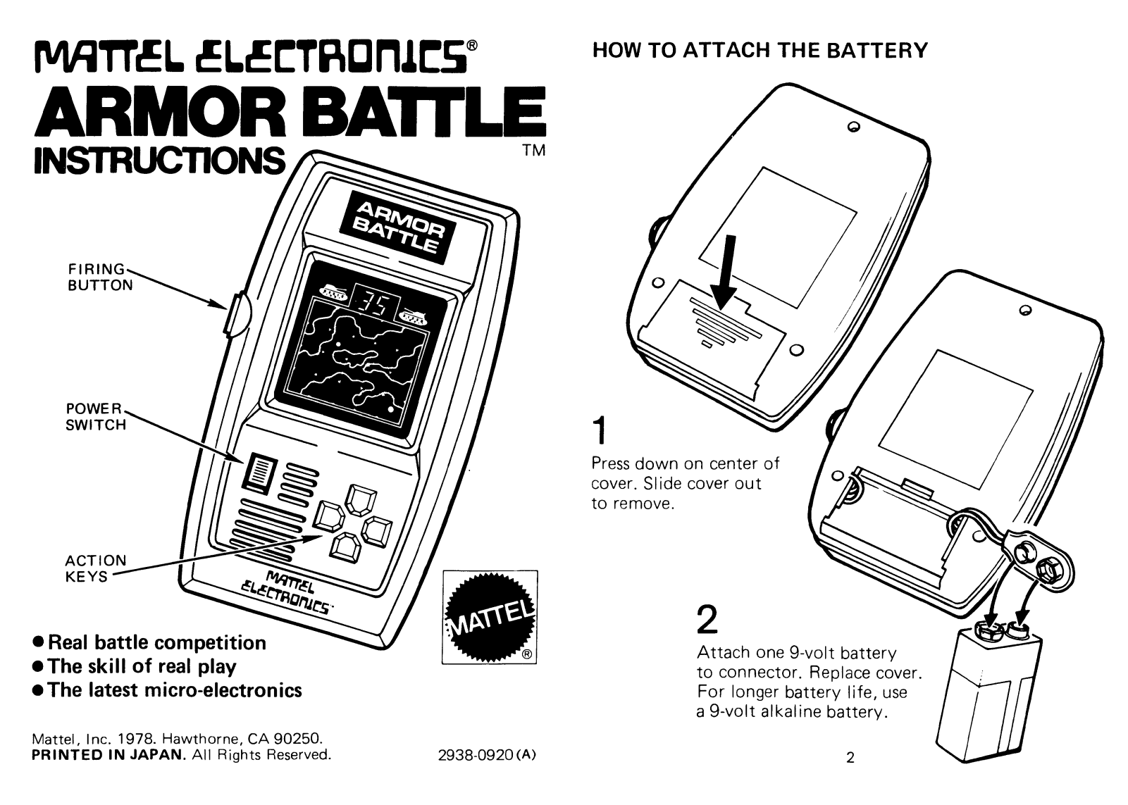 Mattel Armor Battle User Guide