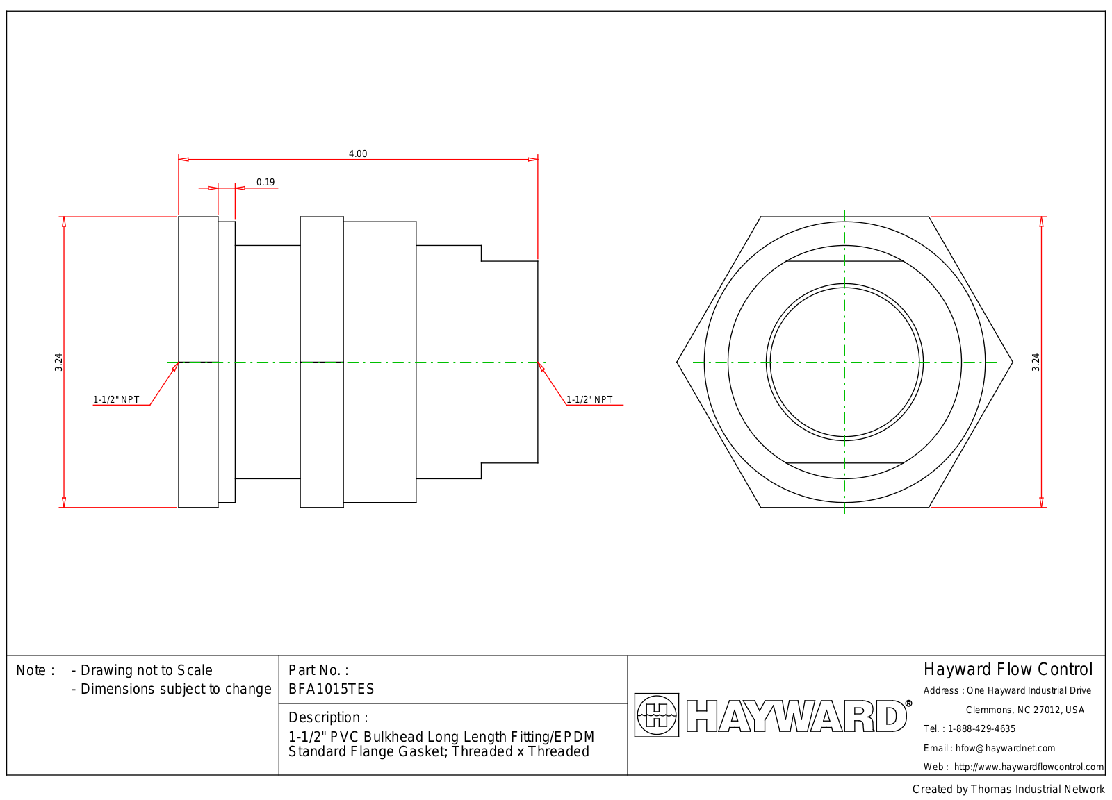 Hayward BFA1015TES Drawing