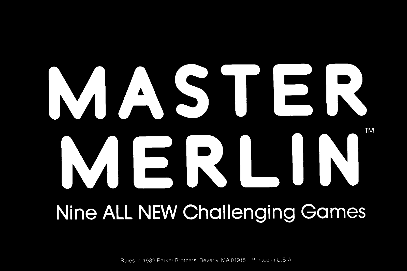 ParkerBros Master Merlin User Guide