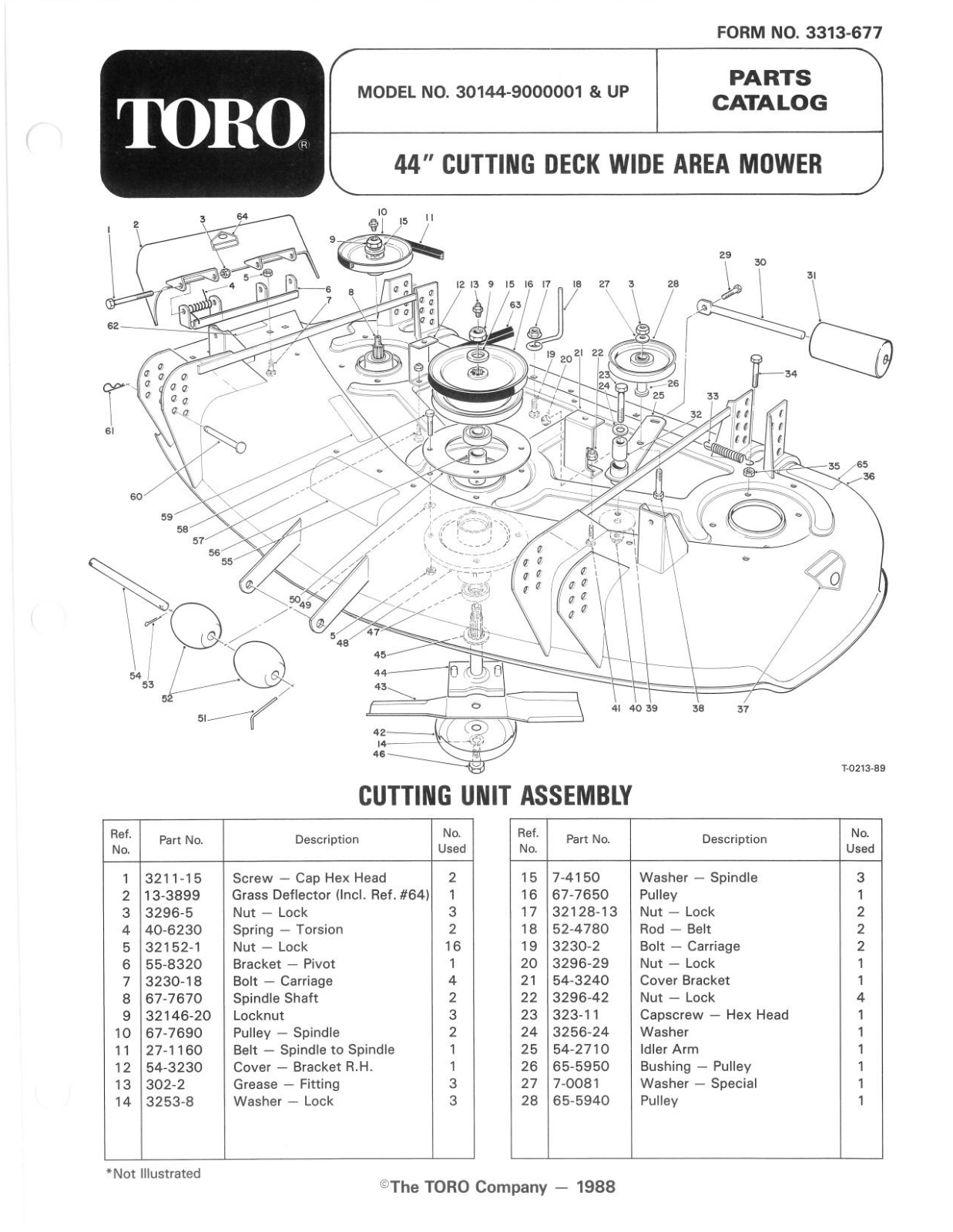 Toro 30144 Parts Catalogue