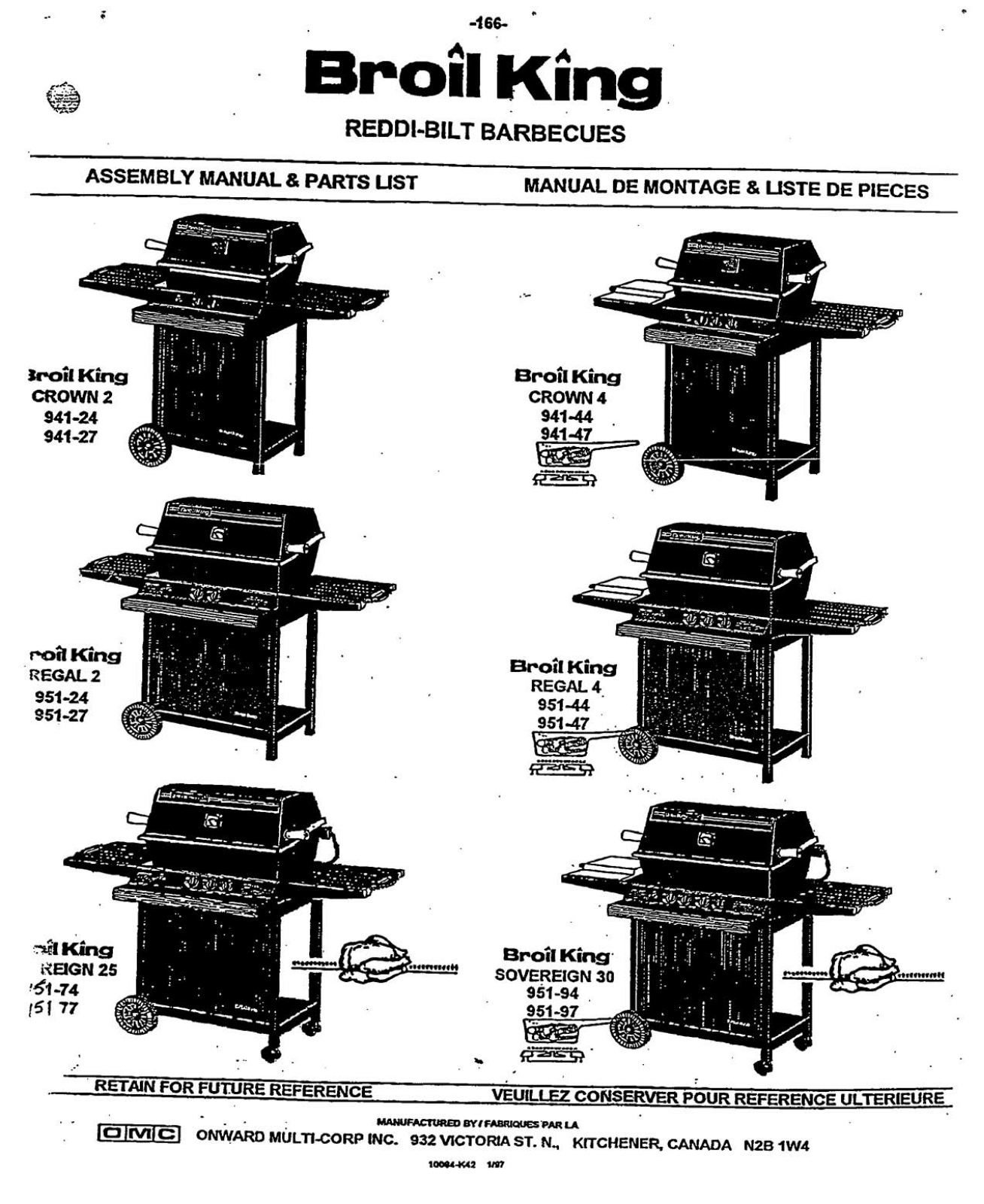 Broil King 941-24, 941-27, 941-44, 951-24, 951-27 Owner's Manual