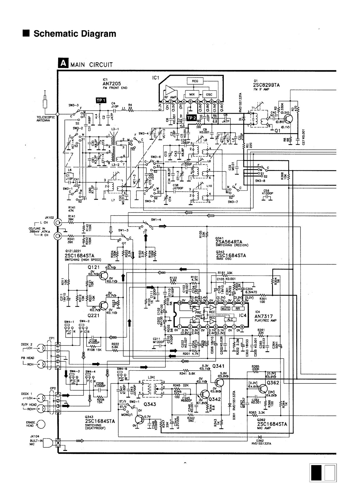 Panasonic 870, RXCT-870 Schematic