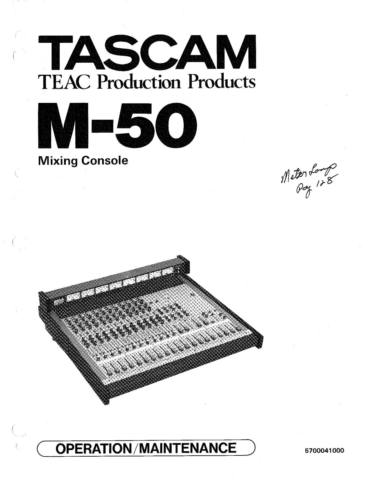 Tascam M-50 Owners manual