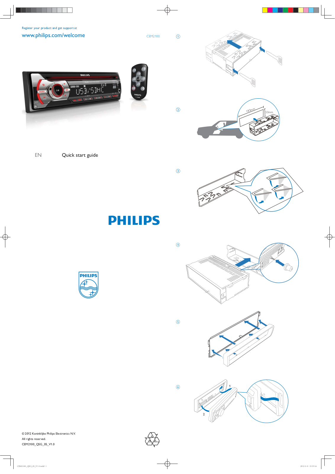 Philips CEM2100 QUICK STARTING GUIDE