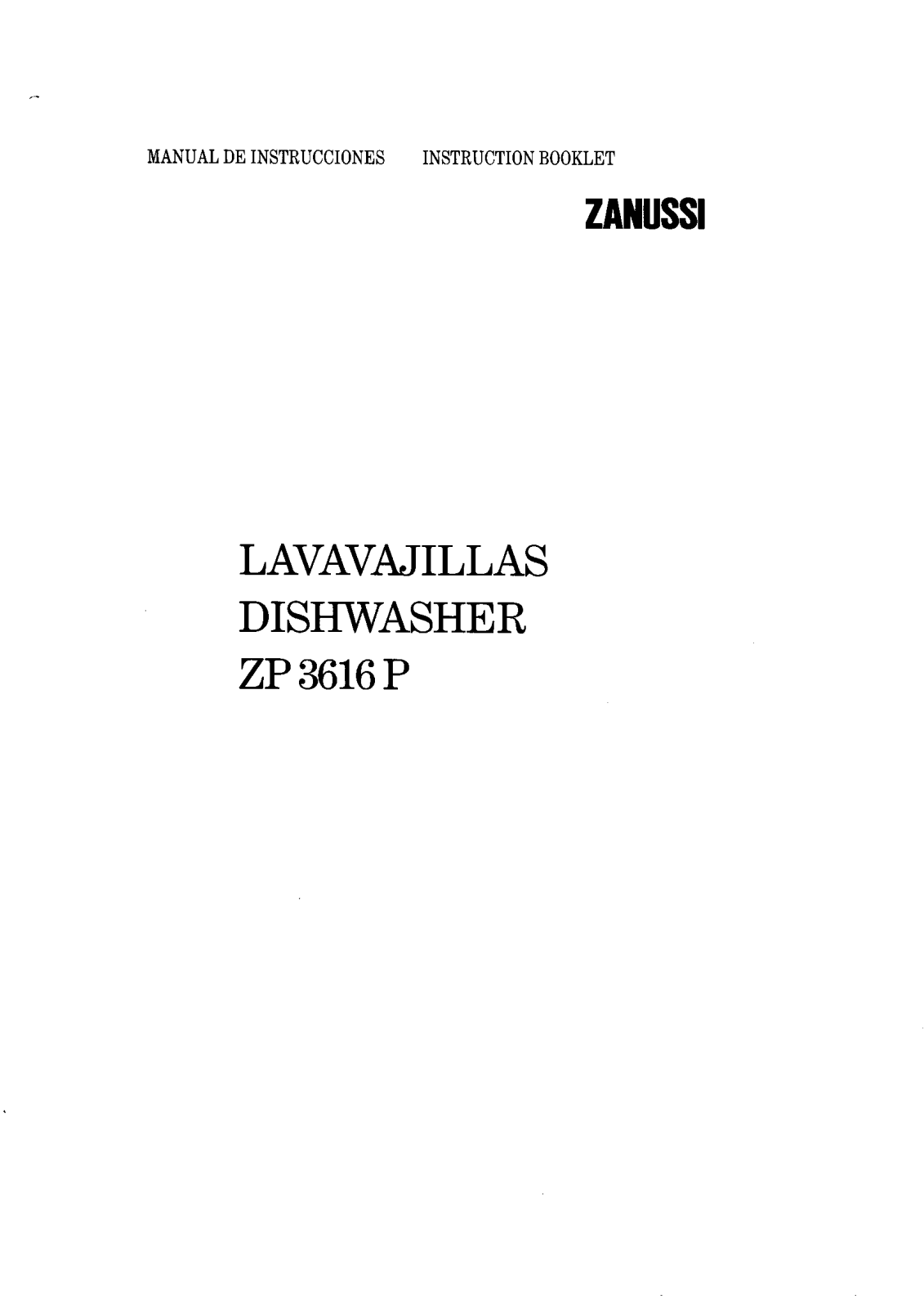 Zanussi ZP3616P User Manual