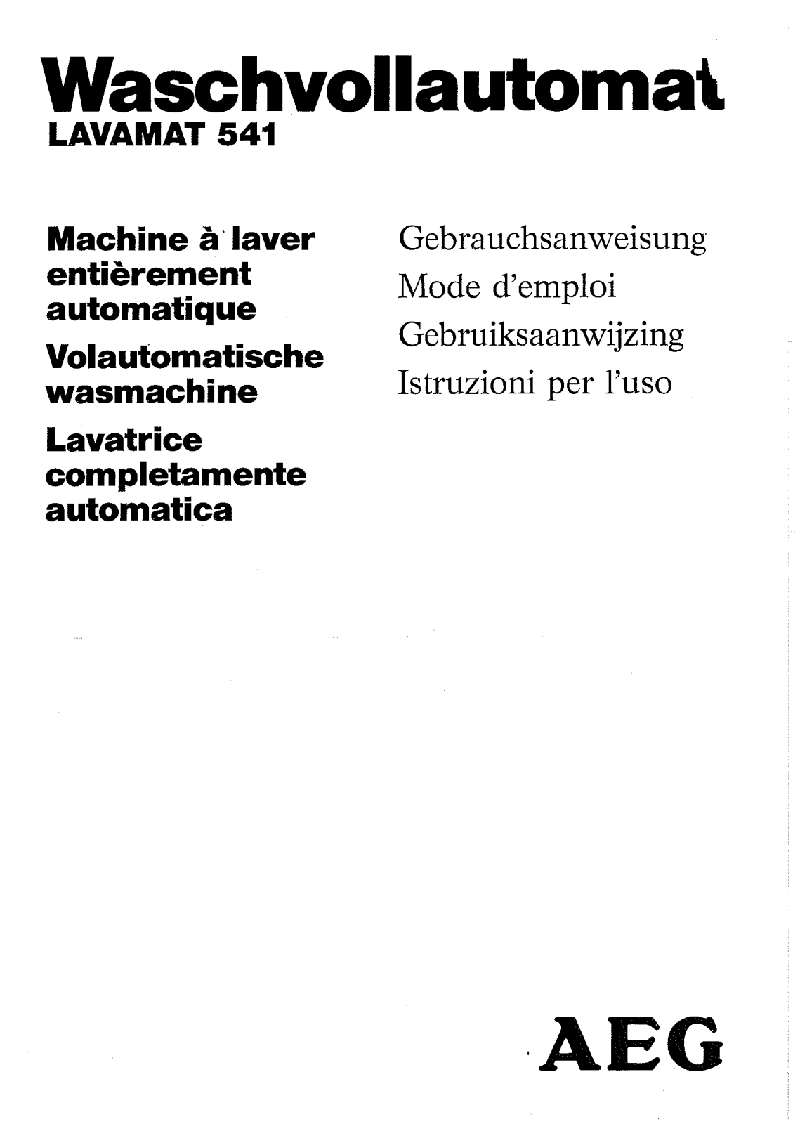 Aeg 541 User Manual