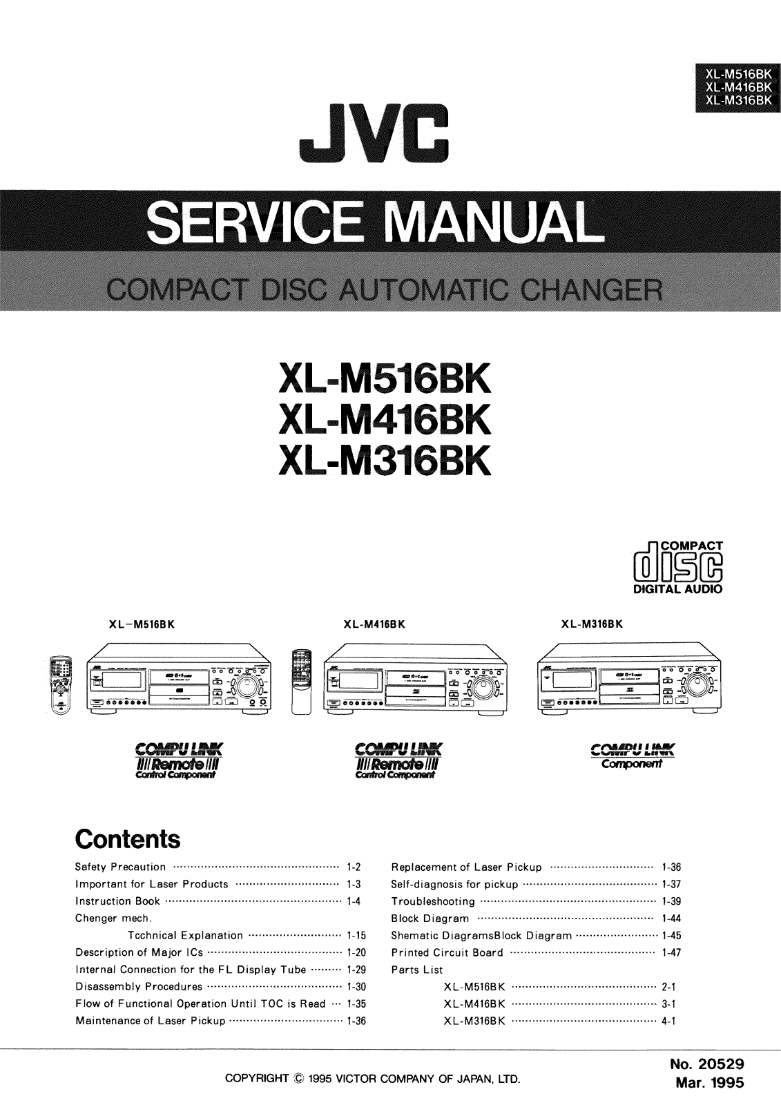 JVC XLM-316-BK, XLM-416-BK, XLM-516-BK Service manual