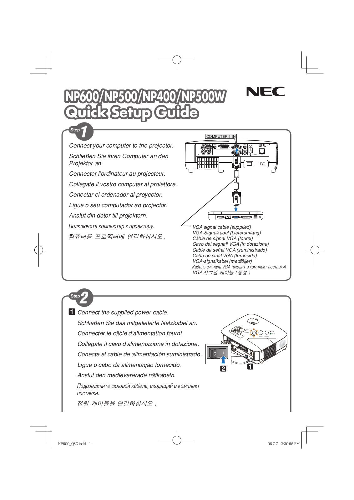 NEC NP400 User Manual