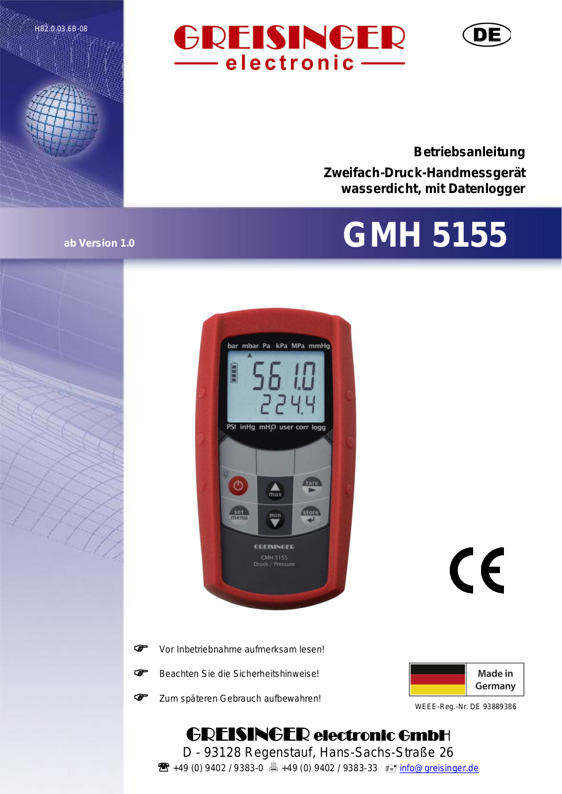 Greisinger GMH 5155 User guide