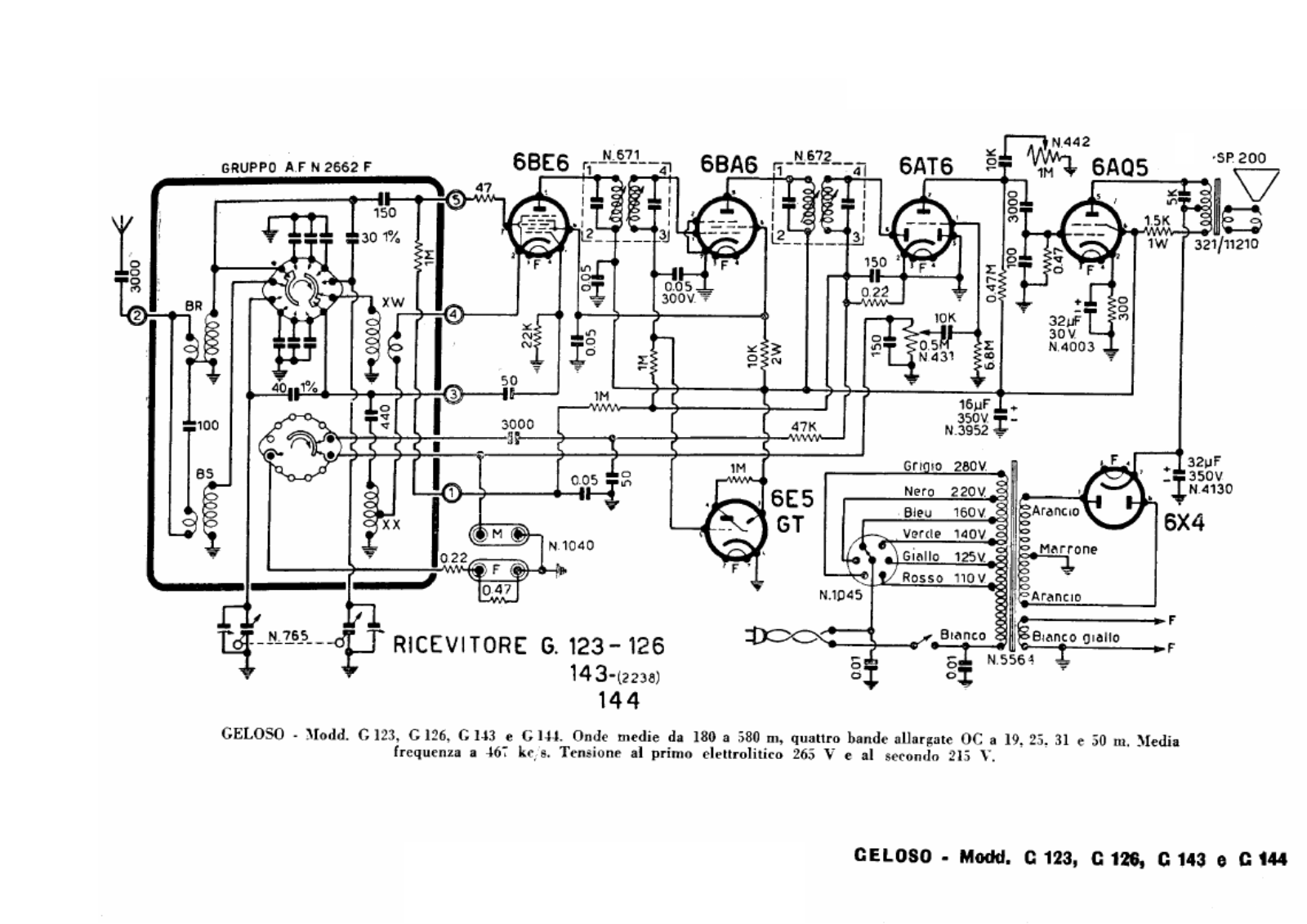 Geloso g123, g126, g143, g144 schematic