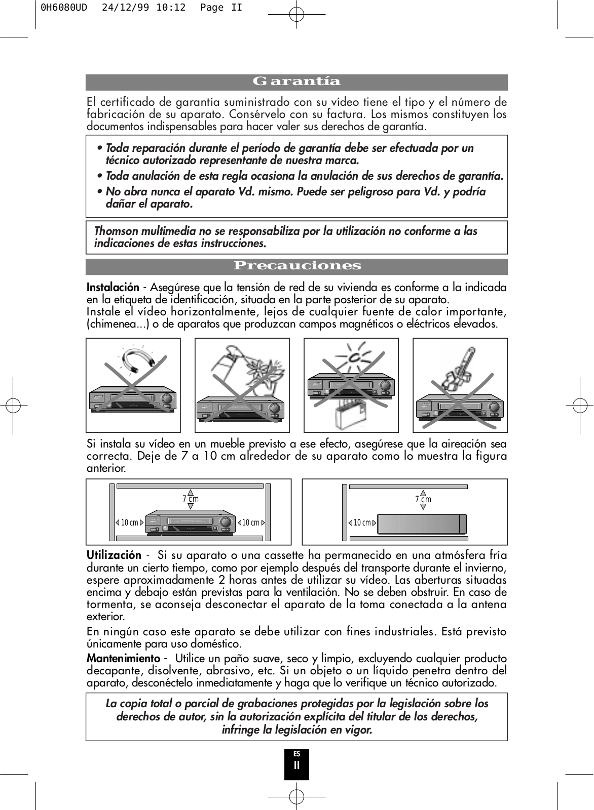 Thomson VTH6080 User Manual