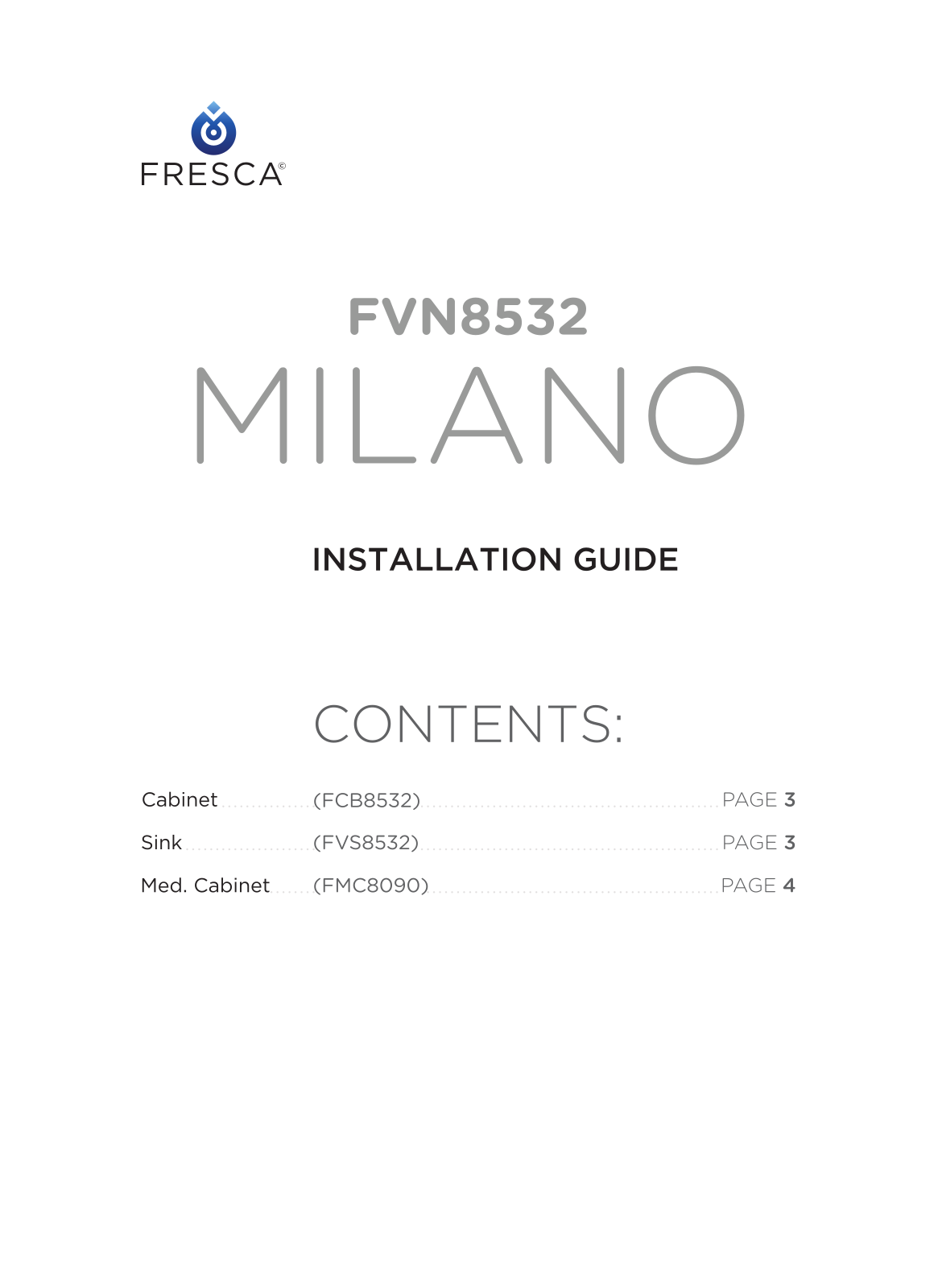 Fresca FCB8532WKI Installation Manual