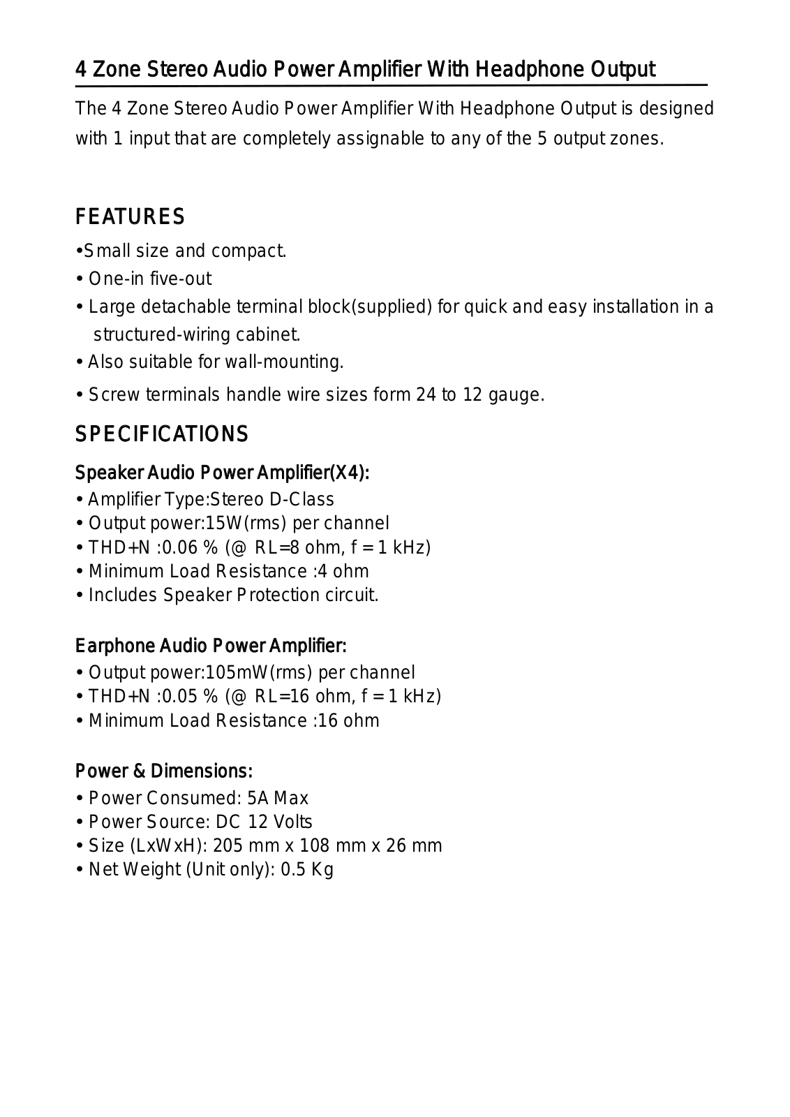 Wintal A-1300 Instruction Manual