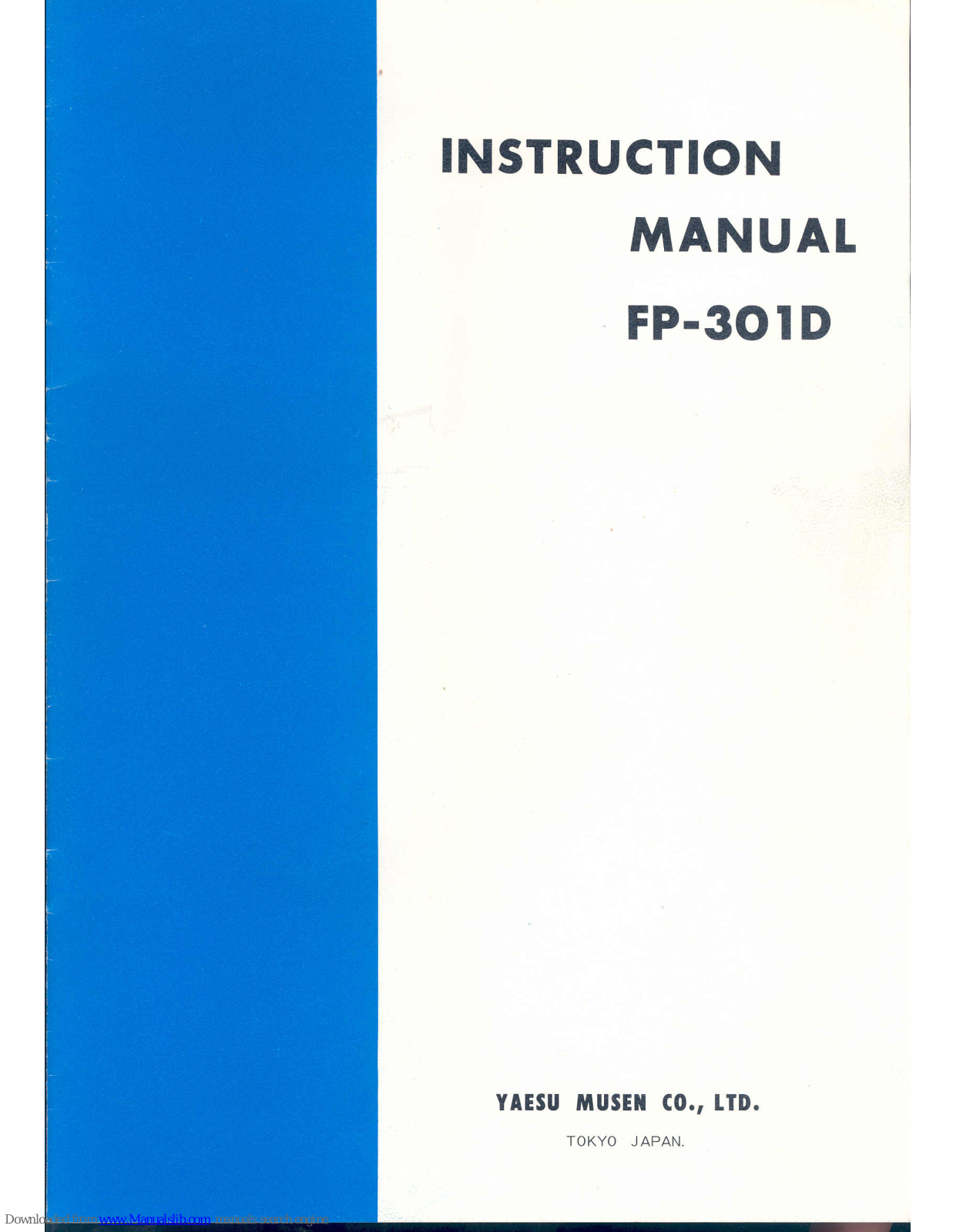 Yaesu FP-301D Instruction Manual