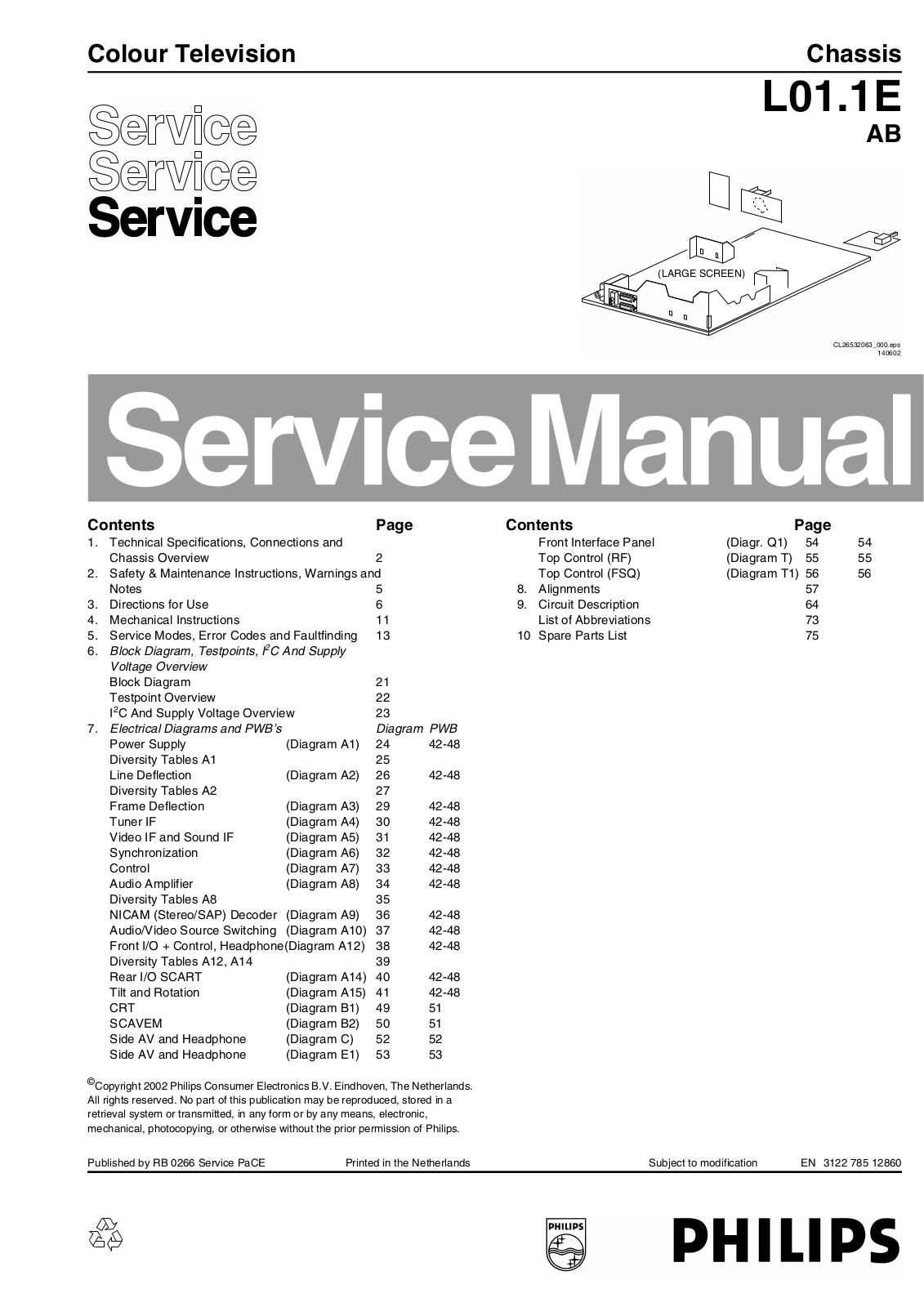 Philips L01.1e AB, L01.1E Service Manual
