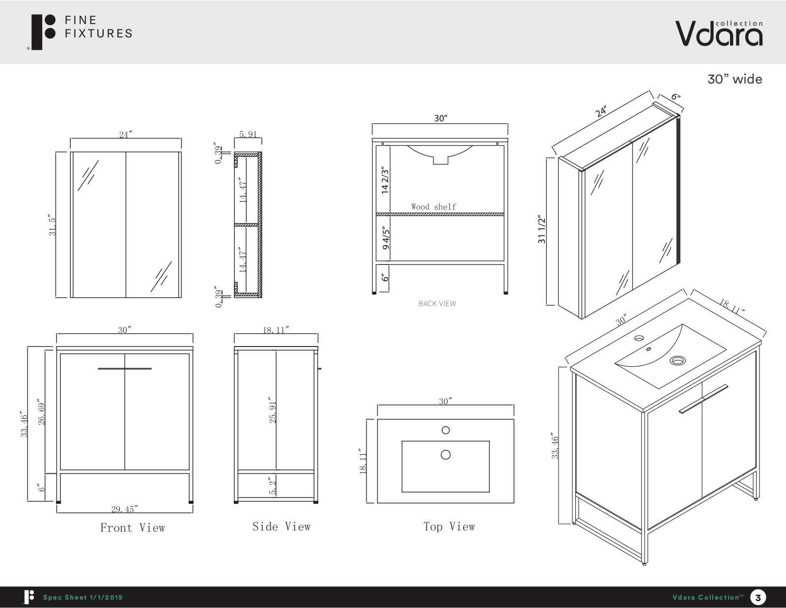 Fine Fixtures VD30DGWHTP Specifications - ManualMachine.com