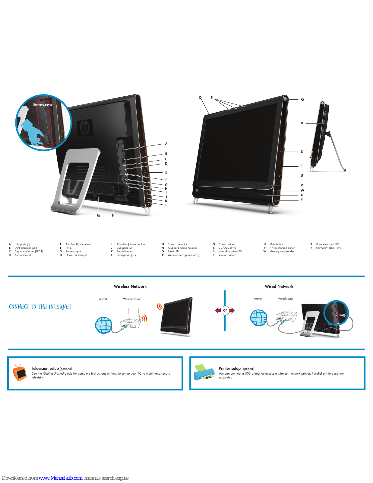 HP TouchSmart IQ505, TouchSmart Iq506, TouchSmart Iq507, TouchSmart Iq504 Internet Connection Manual