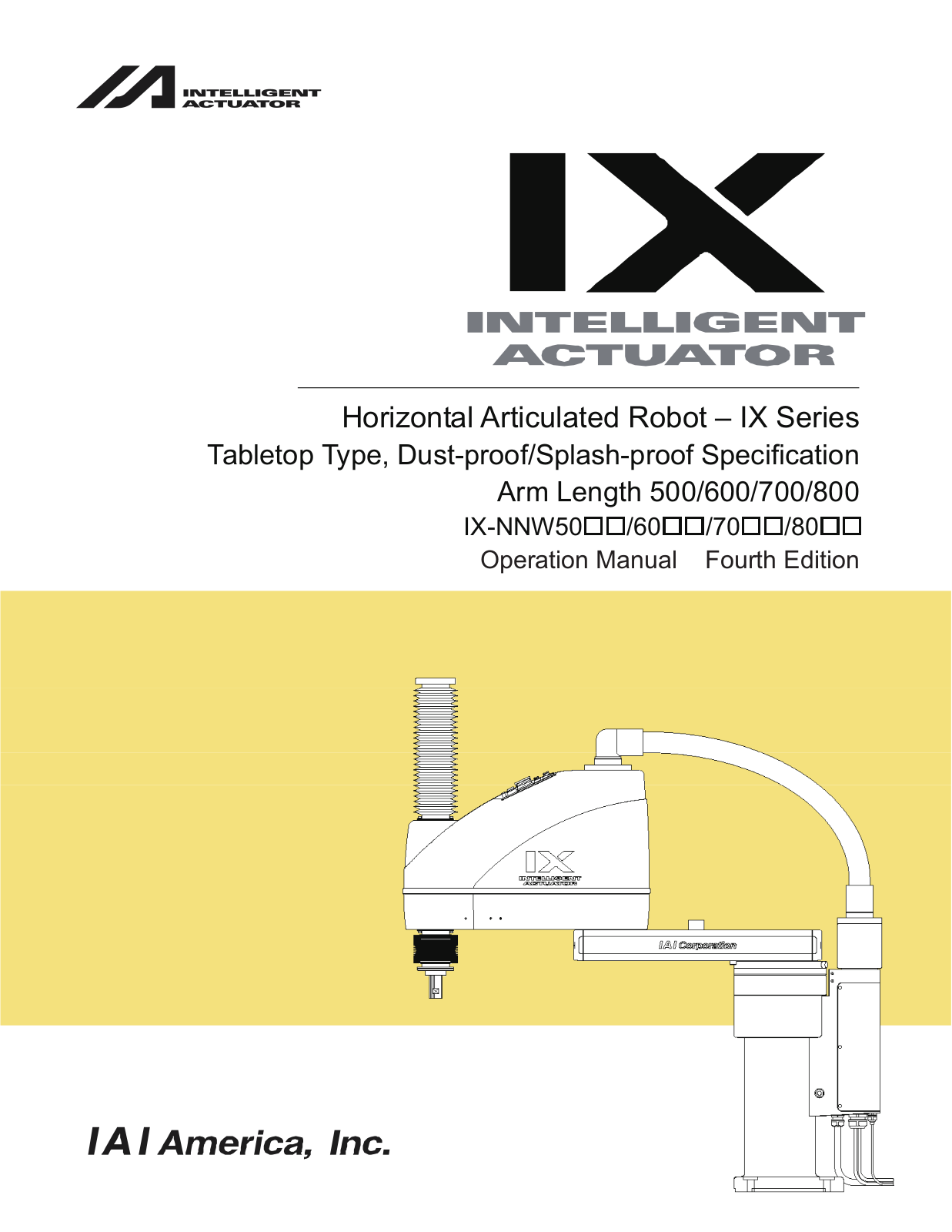IAI America IX-NNW8040 User Manual