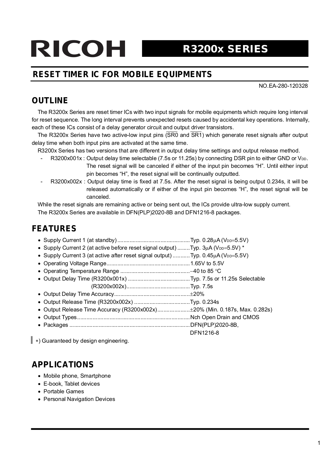 RICOH R3200x Technical data