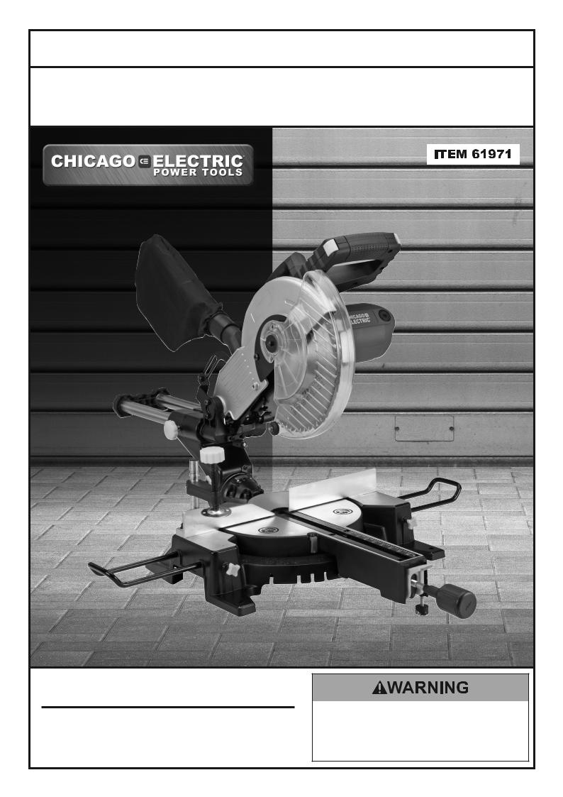 Chicago Electric 61971 User Manual