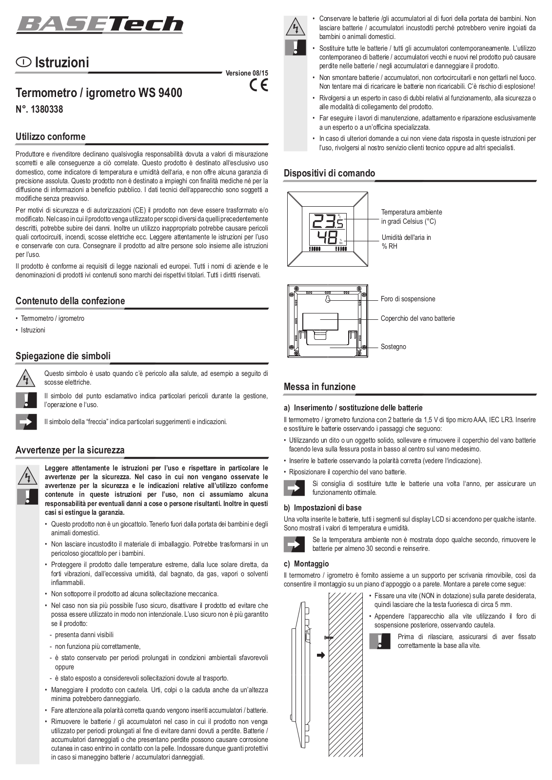 Basetech 13 80 338 User guide