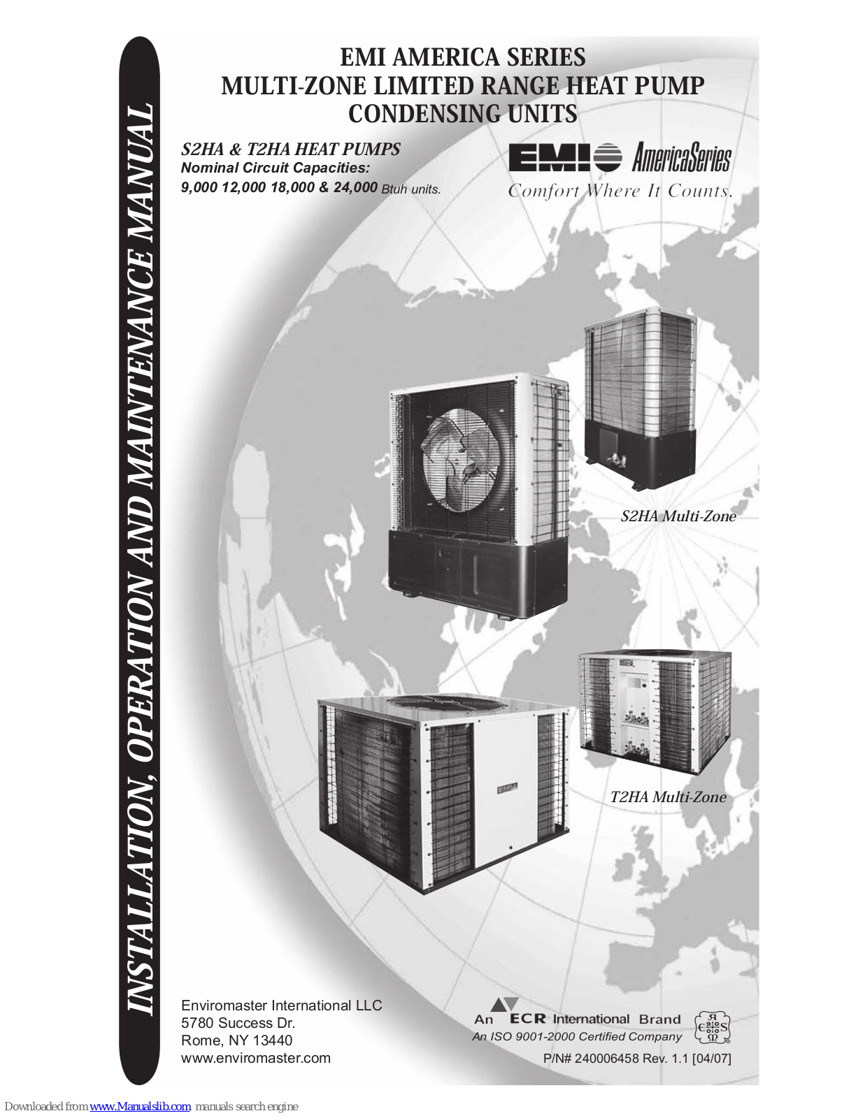 EMI T2HA, T3HA, T4HA Installation, Operation And Maintenance Manual