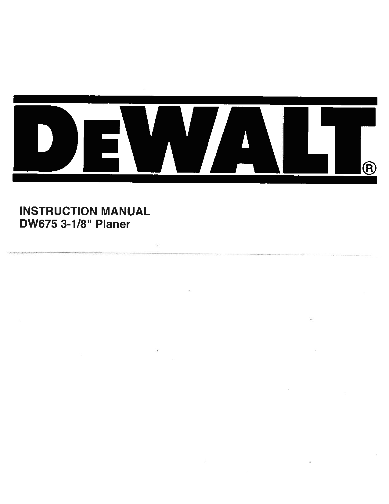 DeWalt DW675 User Manual
