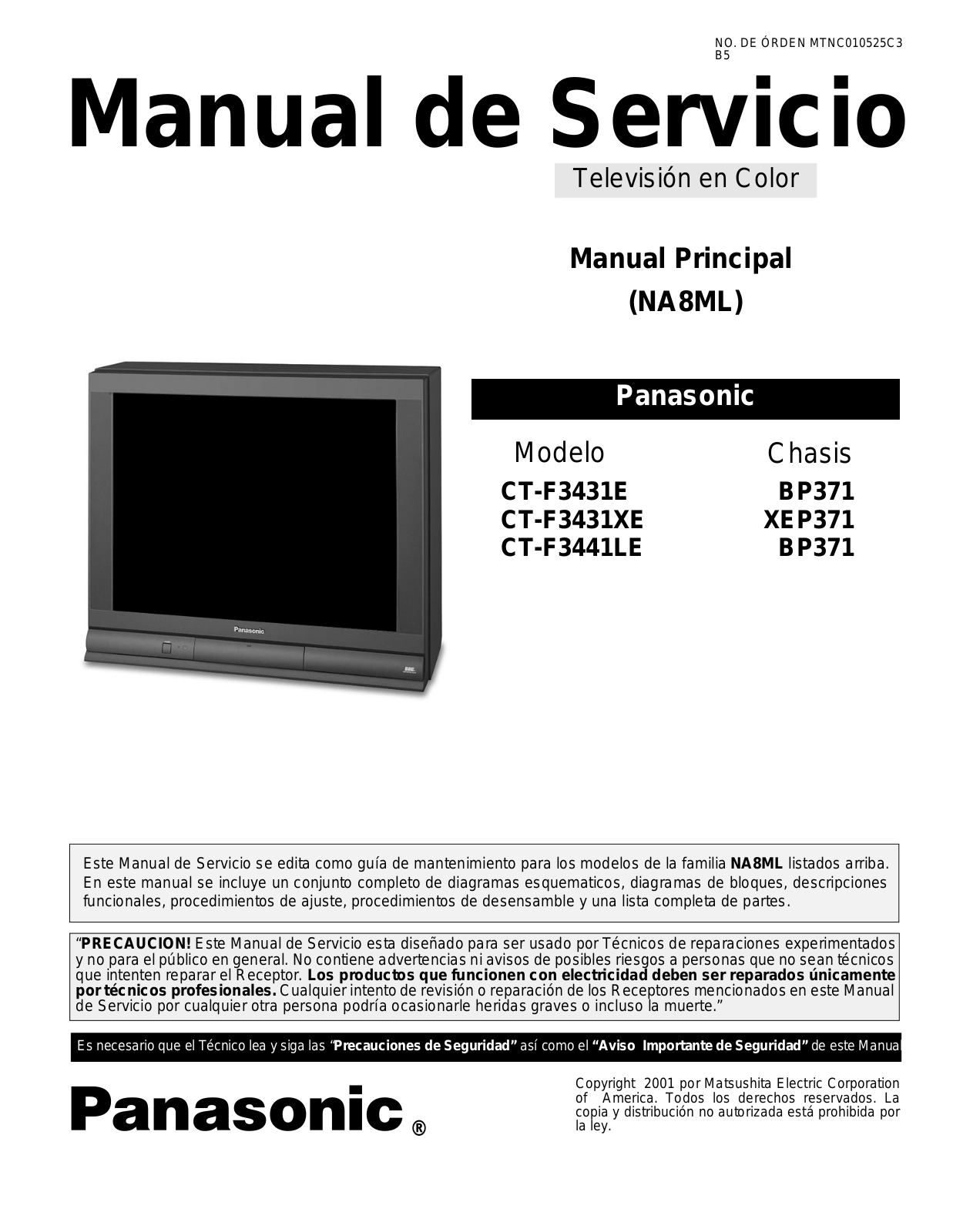 Panasonic CTF3431, CT-F3431E Schematic