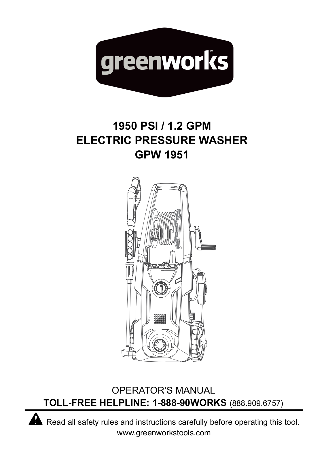 Greenworks GPW 1951 User Manual