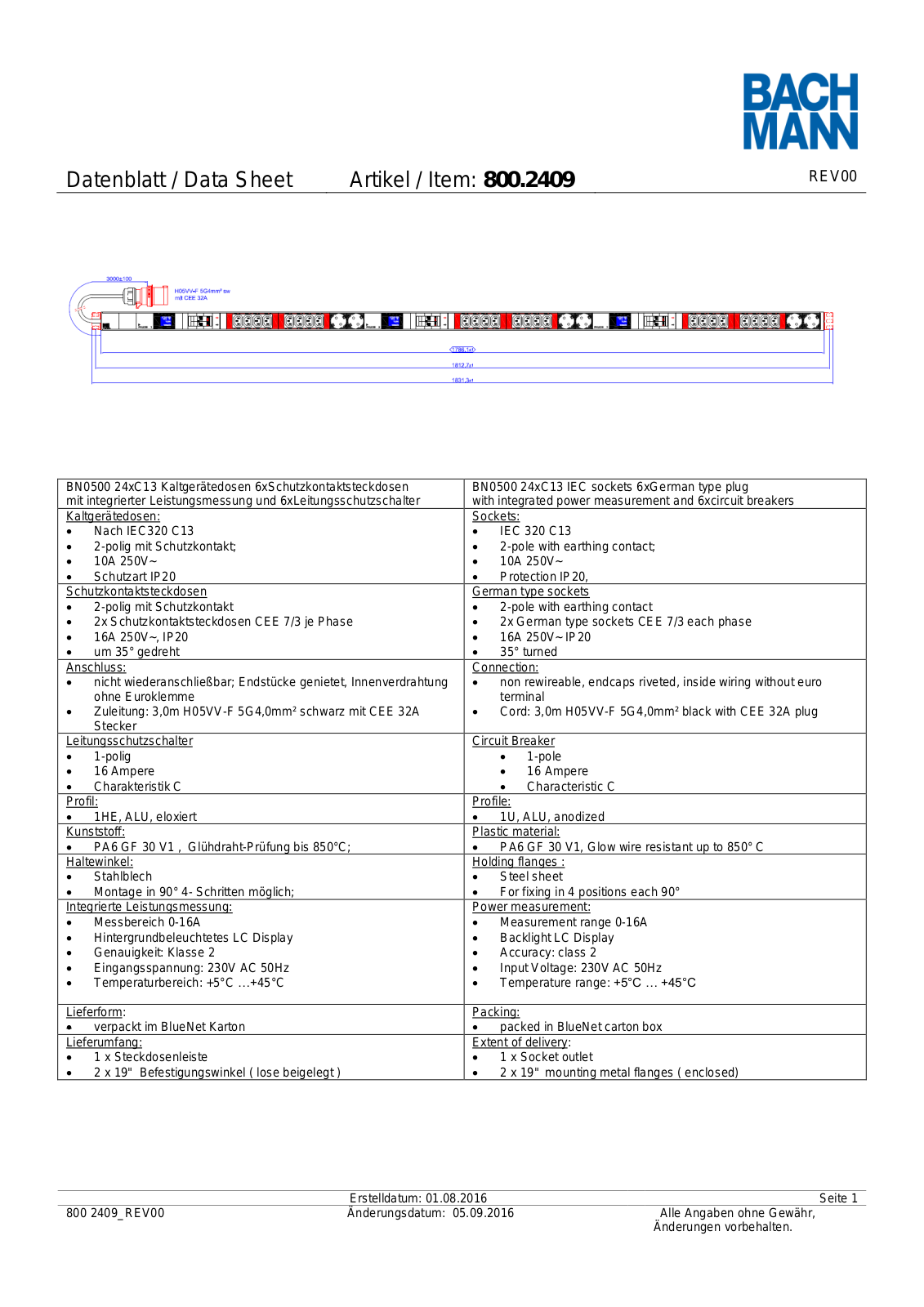 Bachmann 800.2409 User Manual