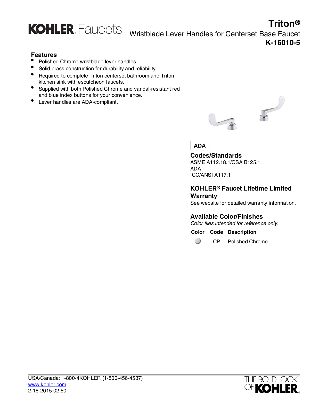Kohler KOH5987 Specifications - ManualMachine.com