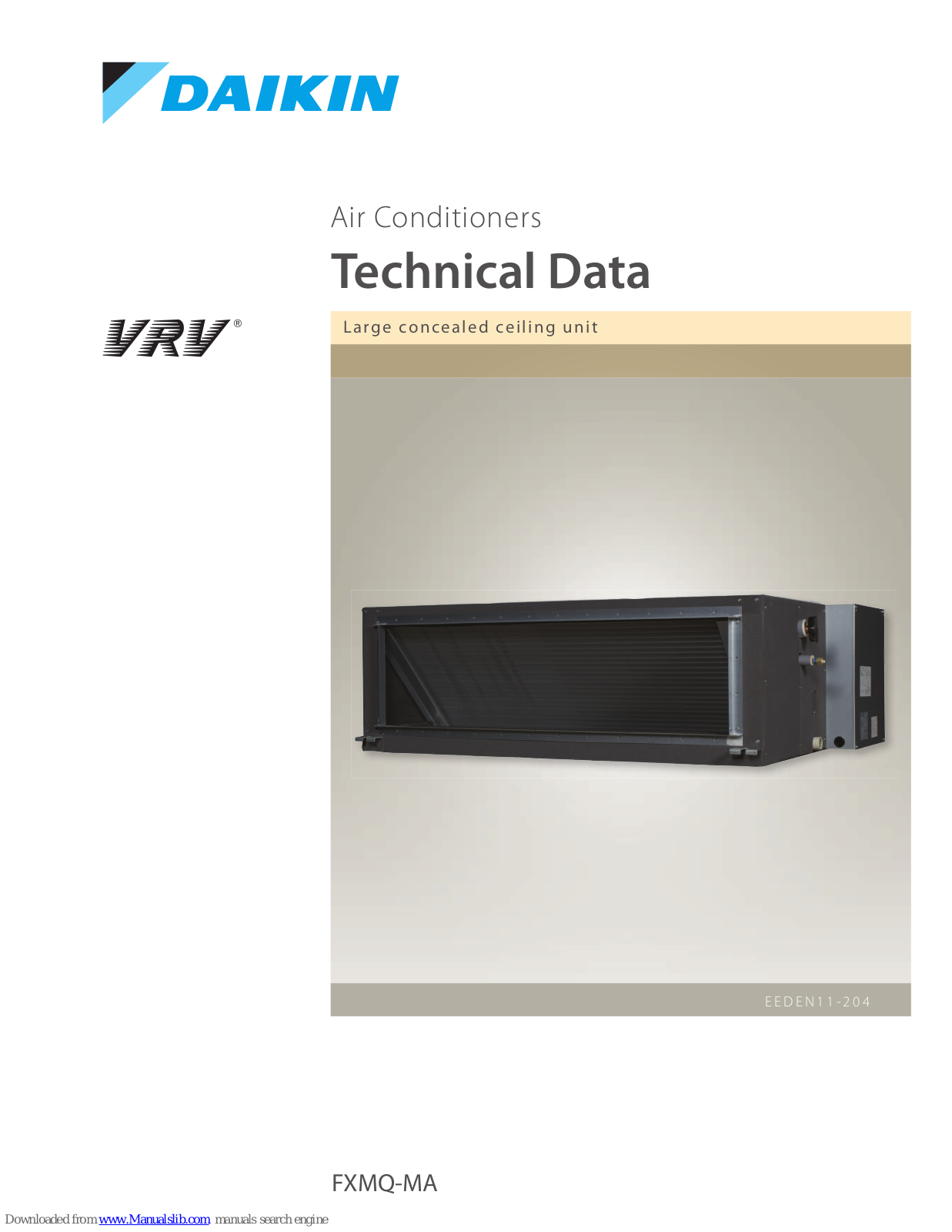 Daikin FXMQ-MA Technical Data Manual - ManualMachine.com