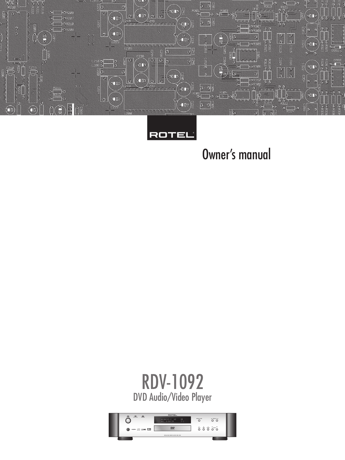 Rotel RDV-1092 User Manual