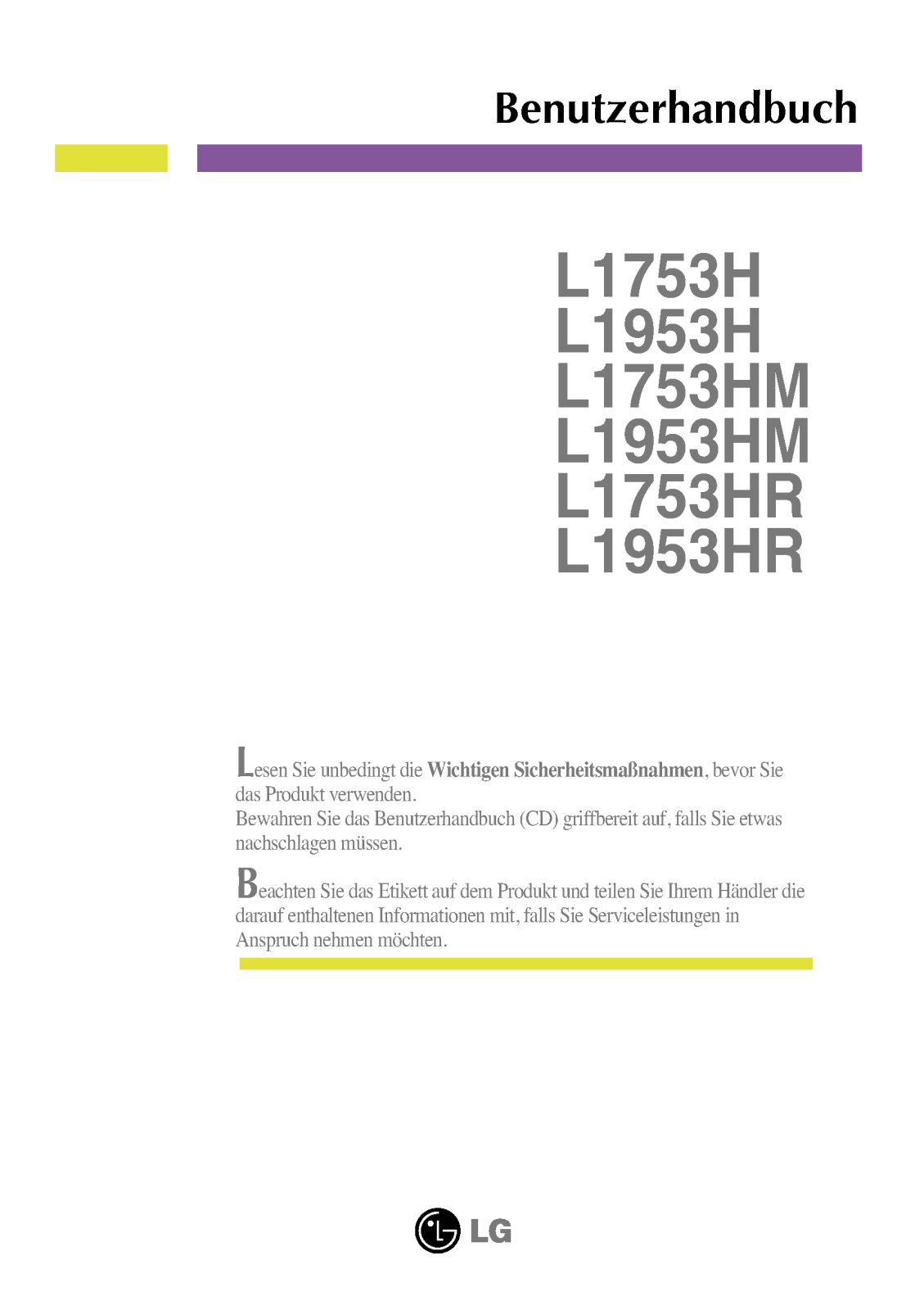 Lg L1953HR User Manual