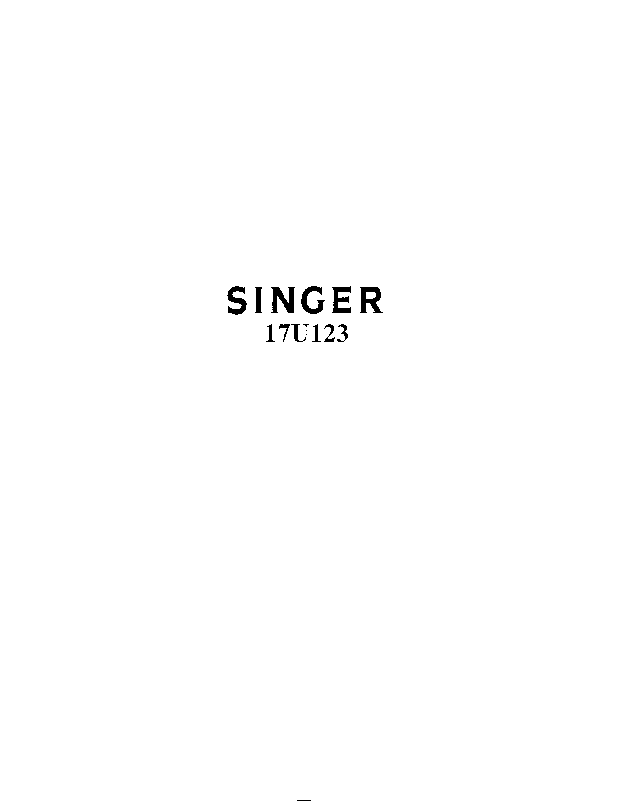 Singer 17U123 User Manual