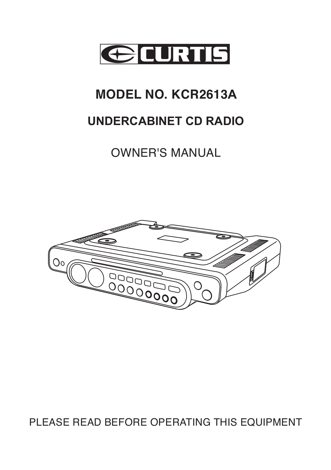 Curtis KCR2613A User Manual