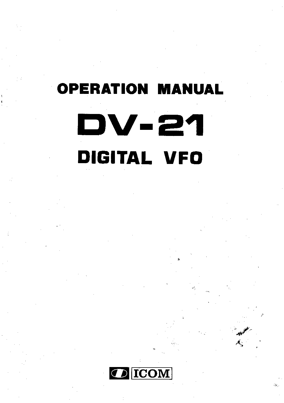 Icom DV-21 User Manual