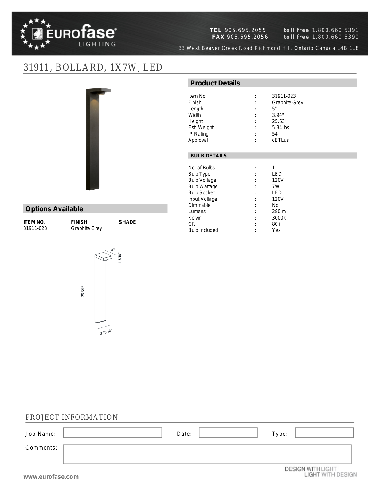 Eurofase XEO4468 Specifications - ManualMachine.com