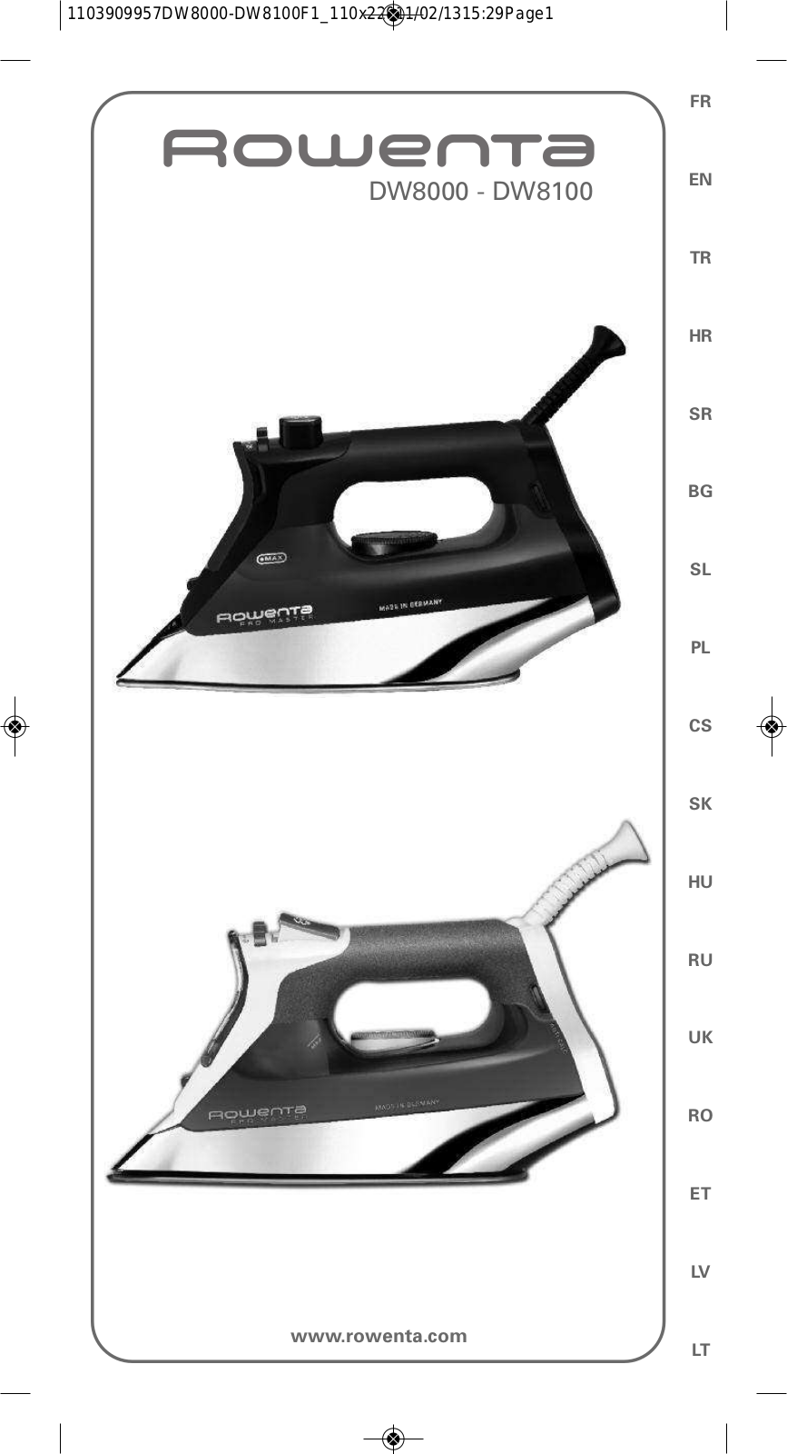 Rowenta DW8021, DW8122D1 User manual